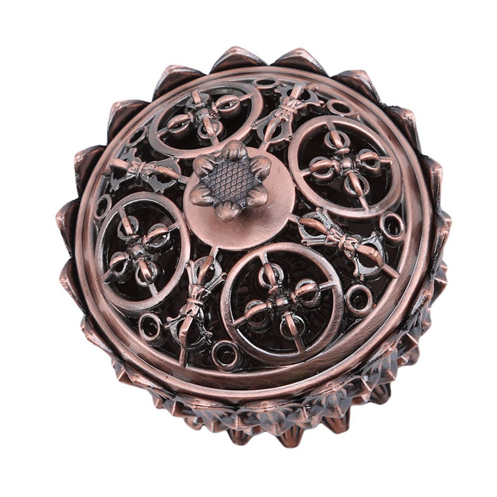 Lotus Incense Burner Zinc Alloy Cone Incense Holder Burner Small Incense Holder Ornaments for Home Decoration Brown - Image 3