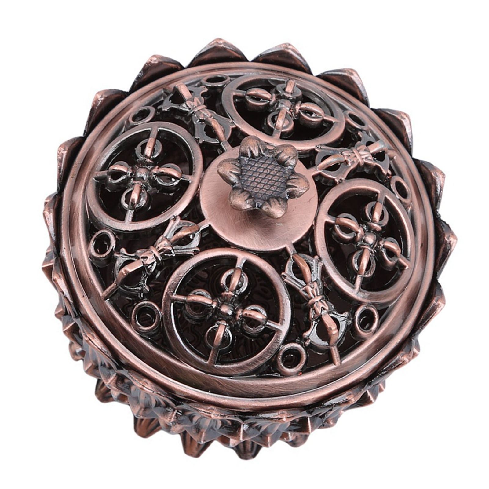 Lotus Incense Burner Zinc Alloy Cone Incense Holder Burner Small Incense Holder Ornaments for Home Decoration Brown - Image 4
