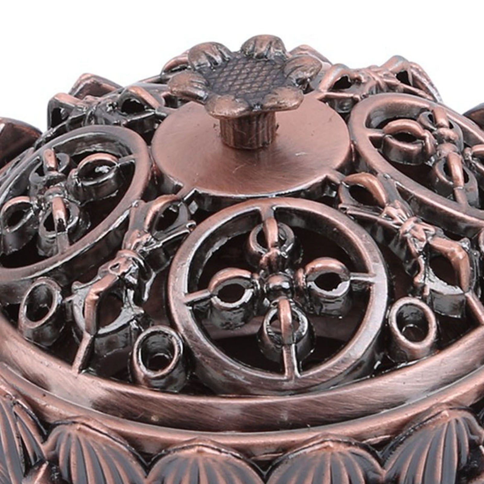 Lotus Incense Burner Zinc Alloy Cone Incense Holder Burner Small Incense Holder Ornaments for Home Decoration Brown - Image 8