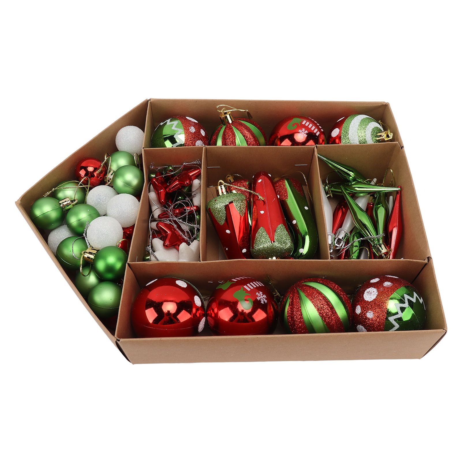 Christmas Tree Ornaments Assorted Set Lightweight Electroplated Christmas Tree Hanging Balls Pendants Set for Home Garden D - Image 3