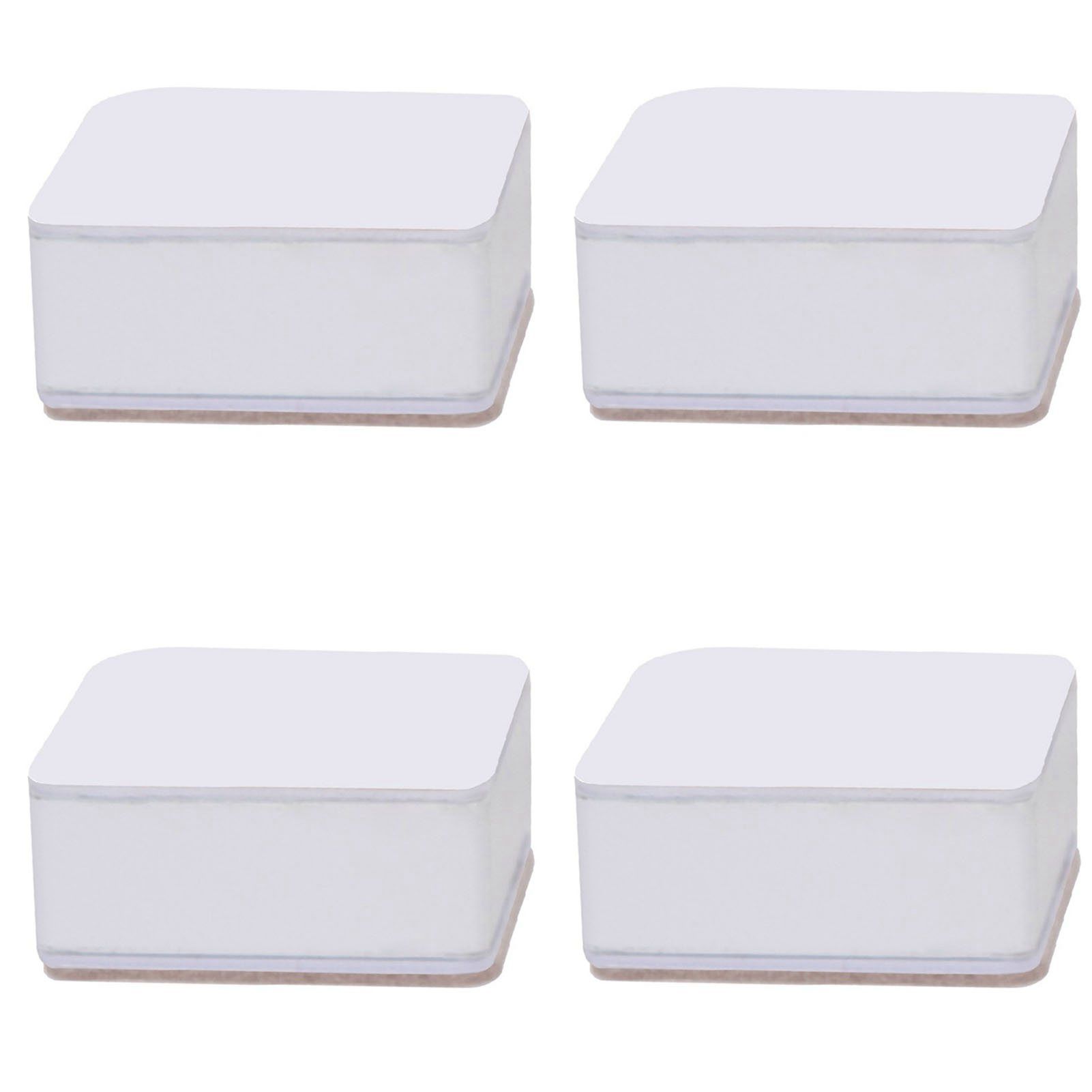 Carbon Steel Furniture Risers Self Adhesive Furniture Lift Anti Slip Low Noise Bed Lifter with Felt Pad for Sofa Couch White - Image 1