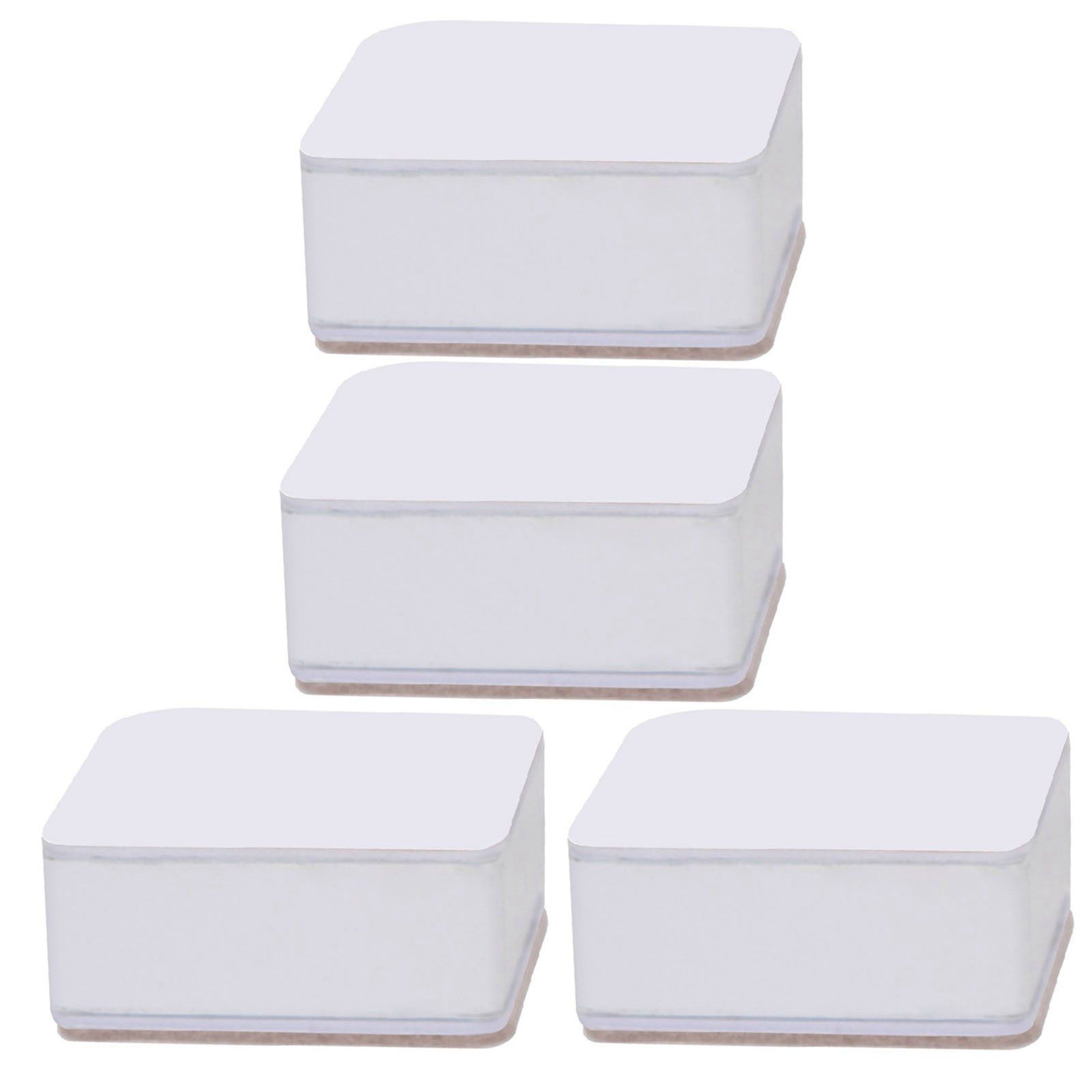 Carbon Steel Furniture Risers Self Adhesive Furniture Lift Anti Slip Low Noise Bed Lifter with Felt Pad for Sofa Couch White - Image 2