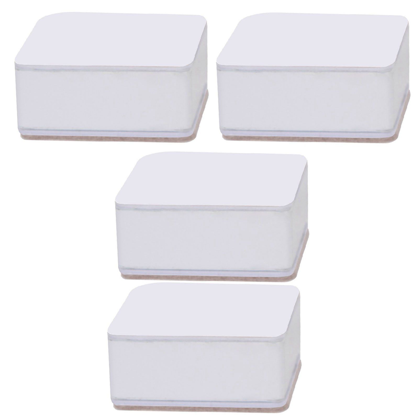 Carbon Steel Furniture Risers Self Adhesive Furniture Lift Anti Slip Low Noise Bed Lifter with Felt Pad for Sofa Couch White - Image 3