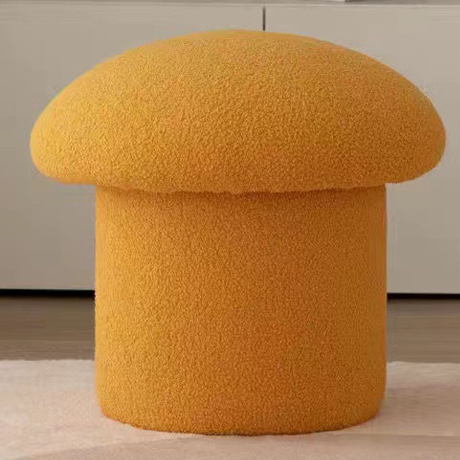 Sofa Bench Simple Modern Elastic Comfortable Soft Round Pine Wooden Foot Stool for Home Decoration Yellow - Image 6