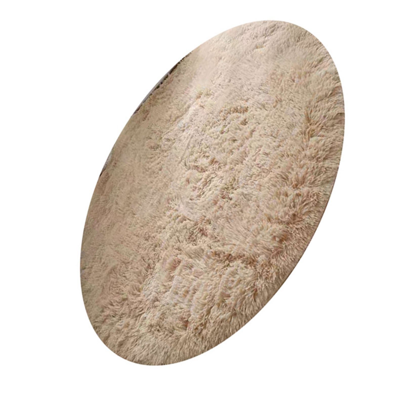 Floor Carpet Polyester Fiber Round Nordic Style Long Plush Soft Shaggy Rug for Home Bedroom Beige - Image 4