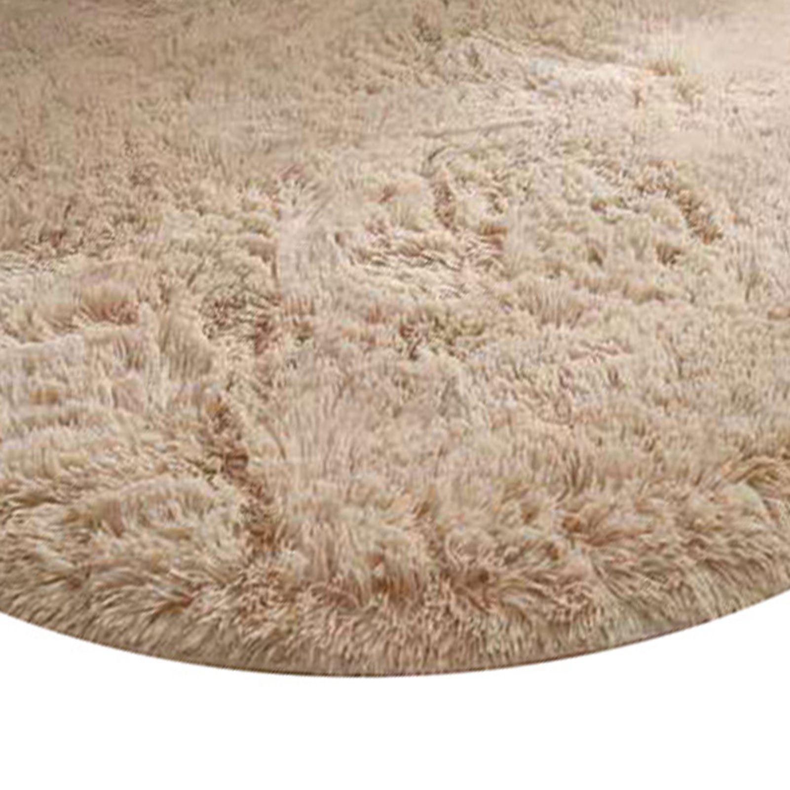 Floor Carpet Polyester Fiber Round Nordic Style Long Plush Soft Shaggy Rug for Home Bedroom Beige - Image 5