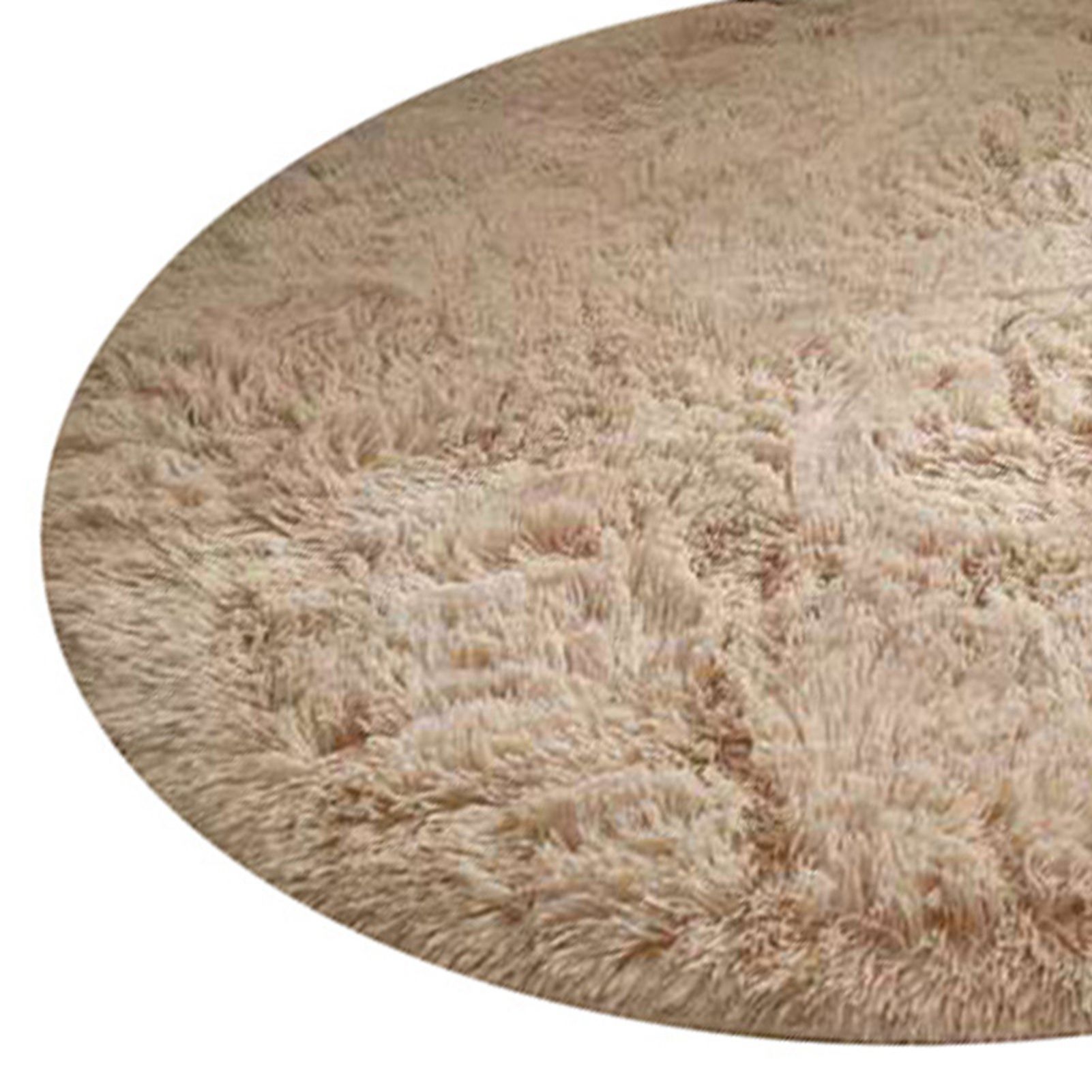 Floor Carpet Polyester Fiber Round Nordic Style Long Plush Soft Shaggy Rug for Home Bedroom Beige - Image 7