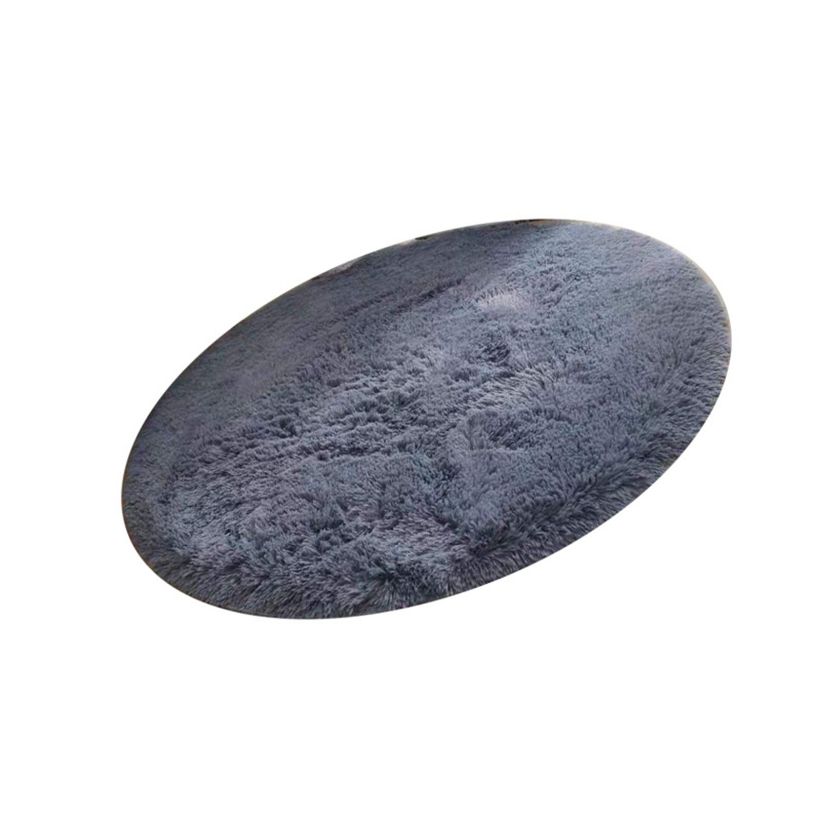 Floor Carpet Polyester Fiber Round Nordic Style Long Plush Soft Shaggy Rug for Home Bedroom Grey - Image 2
