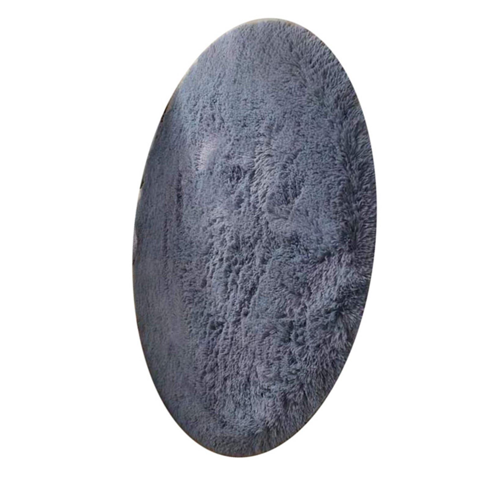 Floor Carpet Polyester Fiber Round Nordic Style Long Plush Soft Shaggy Rug for Home Bedroom Grey - Image 4