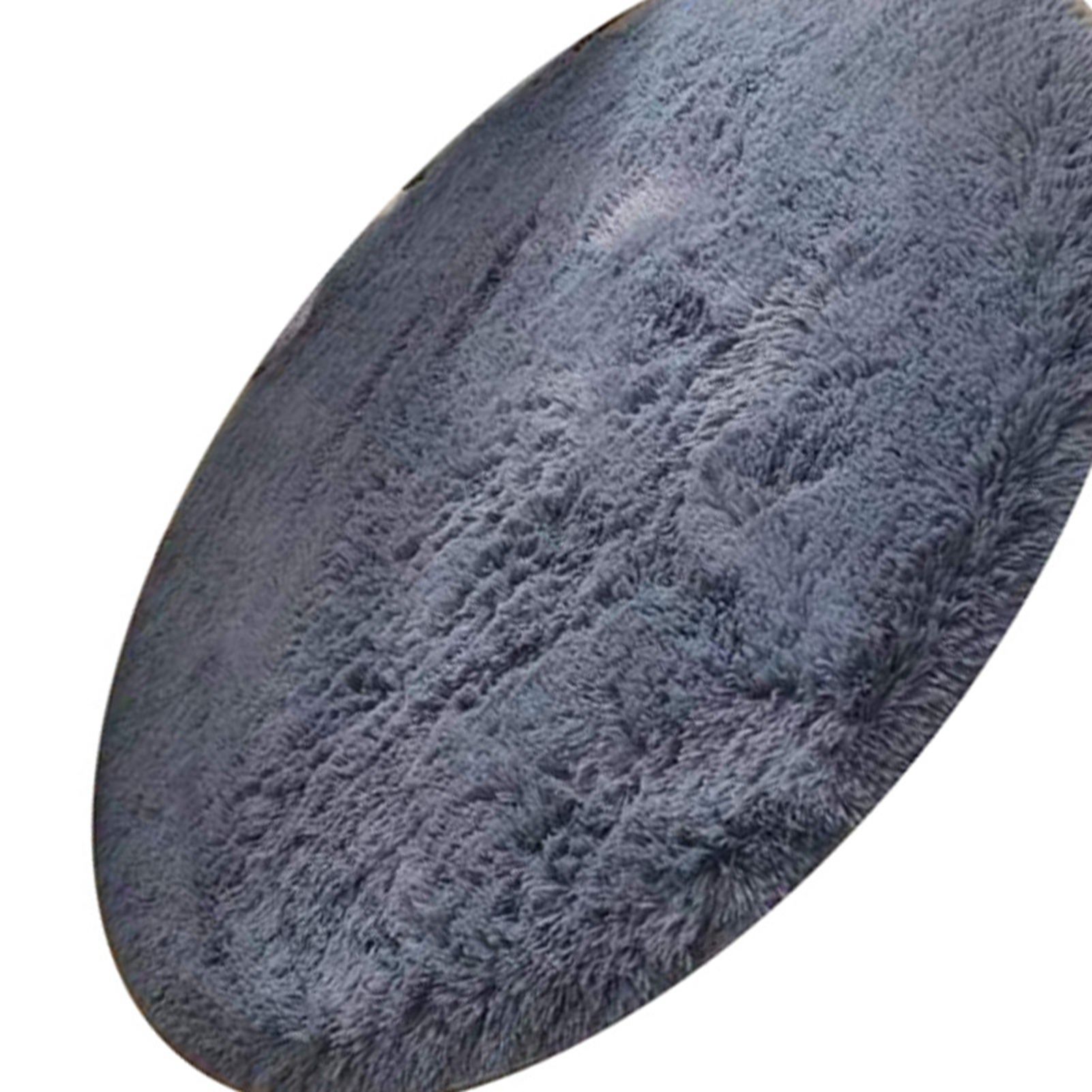 Floor Carpet Polyester Fiber Round Nordic Style Long Plush Soft Shaggy Rug for Home Bedroom Grey - Image 5