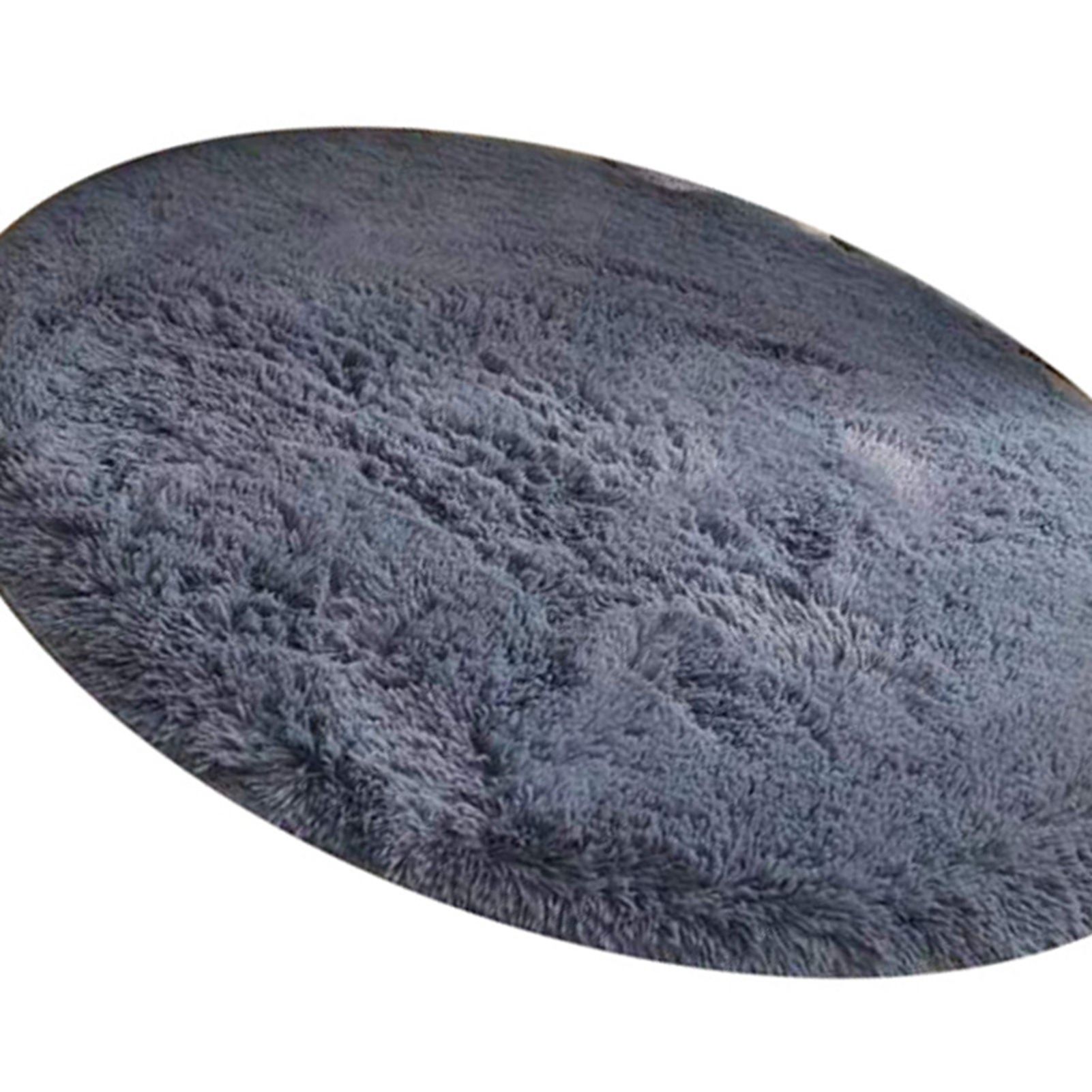 Floor Carpet Polyester Fiber Round Nordic Style Long Plush Soft Shaggy Rug for Home Bedroom Grey - Image 6
