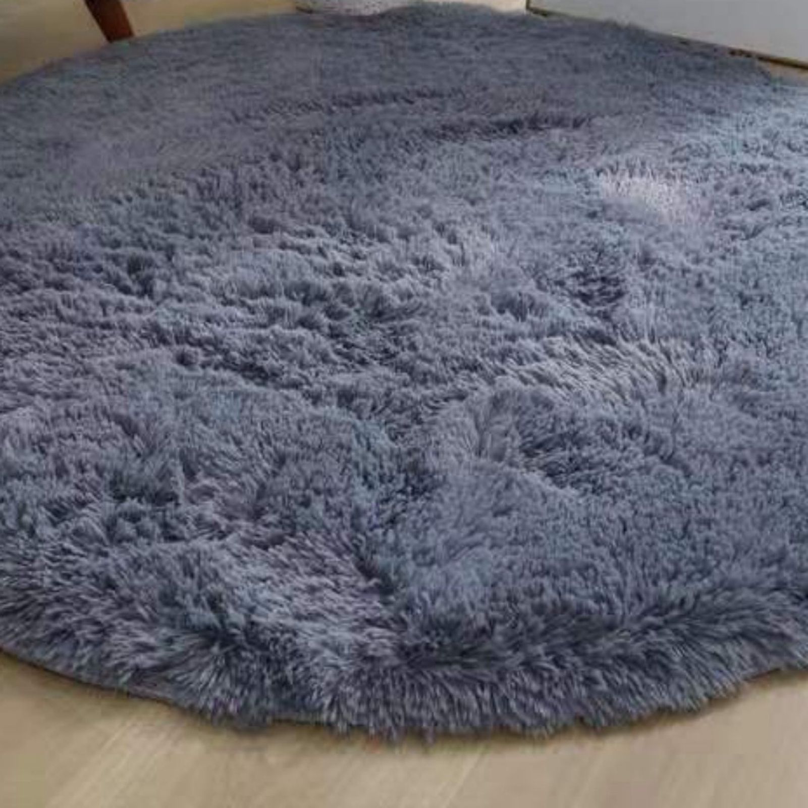 Floor Carpet Polyester Fiber Round Nordic Style Long Plush Soft Shaggy Rug for Home Bedroom Grey - Image 8