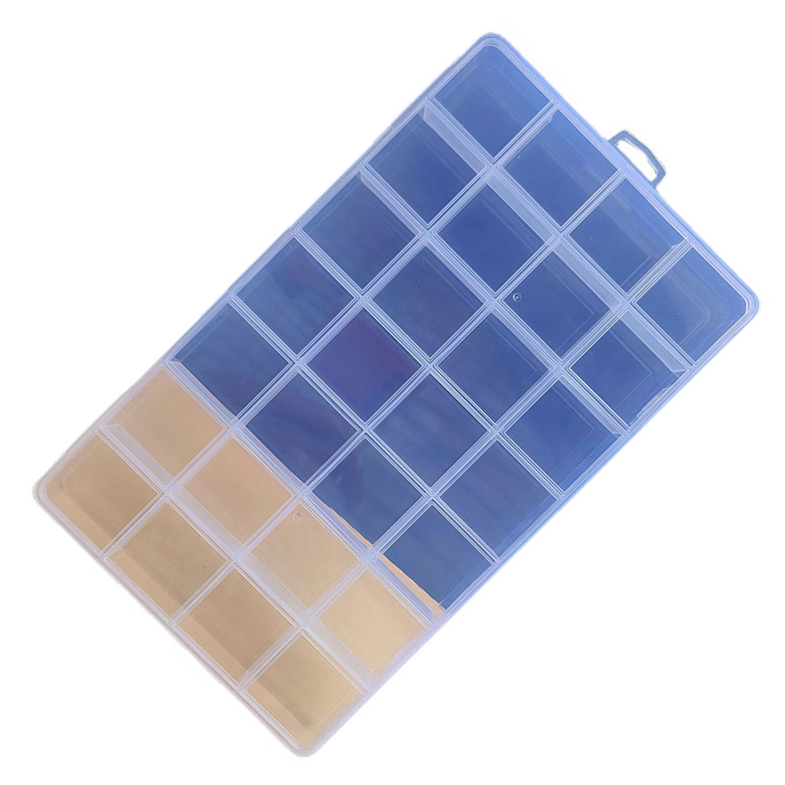 Clear Plastic Storage Box 28 Grids ABS Transparent Small Item Organizer Box for Jewelry Hair Ties - Image 2