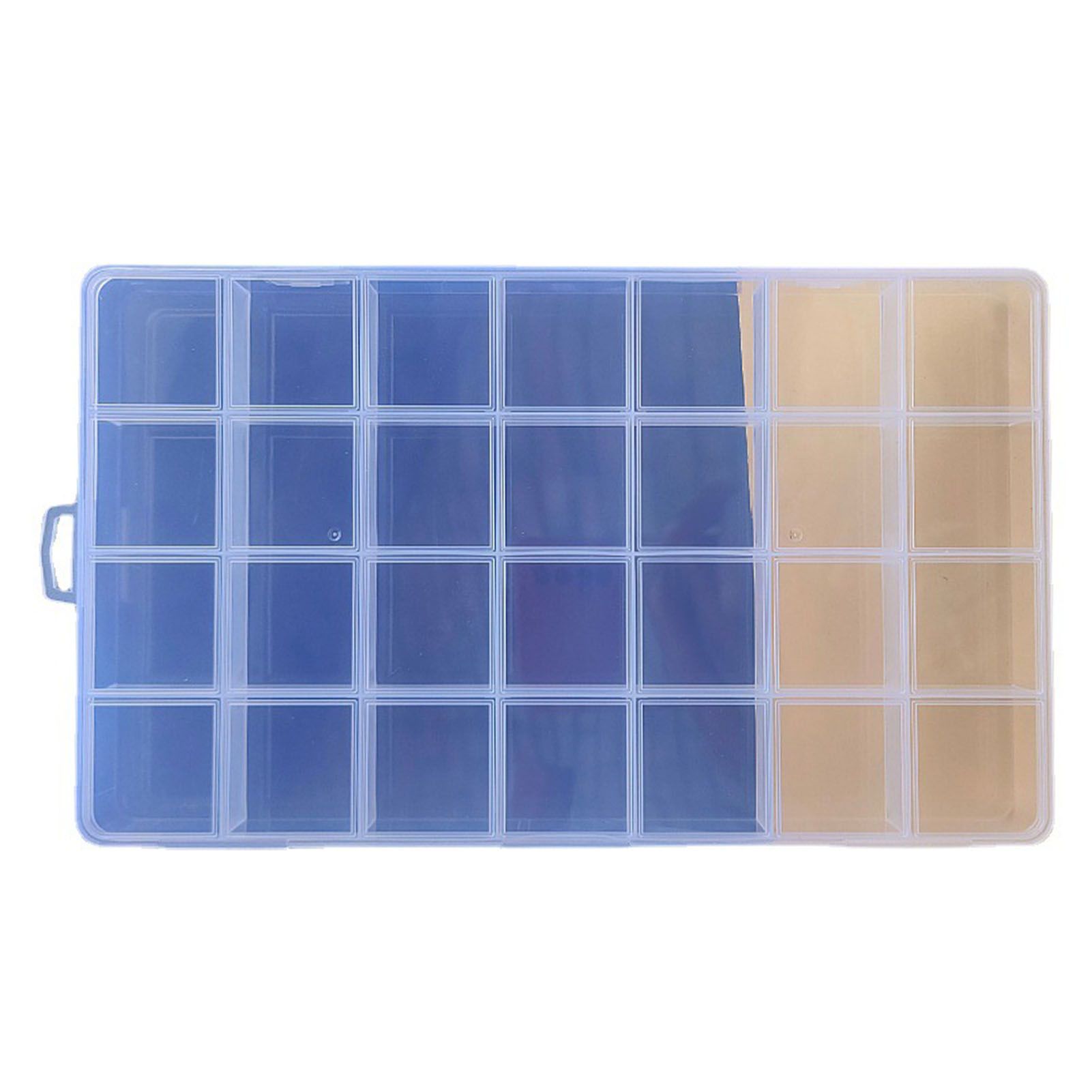 Clear Plastic Storage Box 28 Grids ABS Transparent Small Item Organizer Box for Jewelry Hair Ties - Image 3