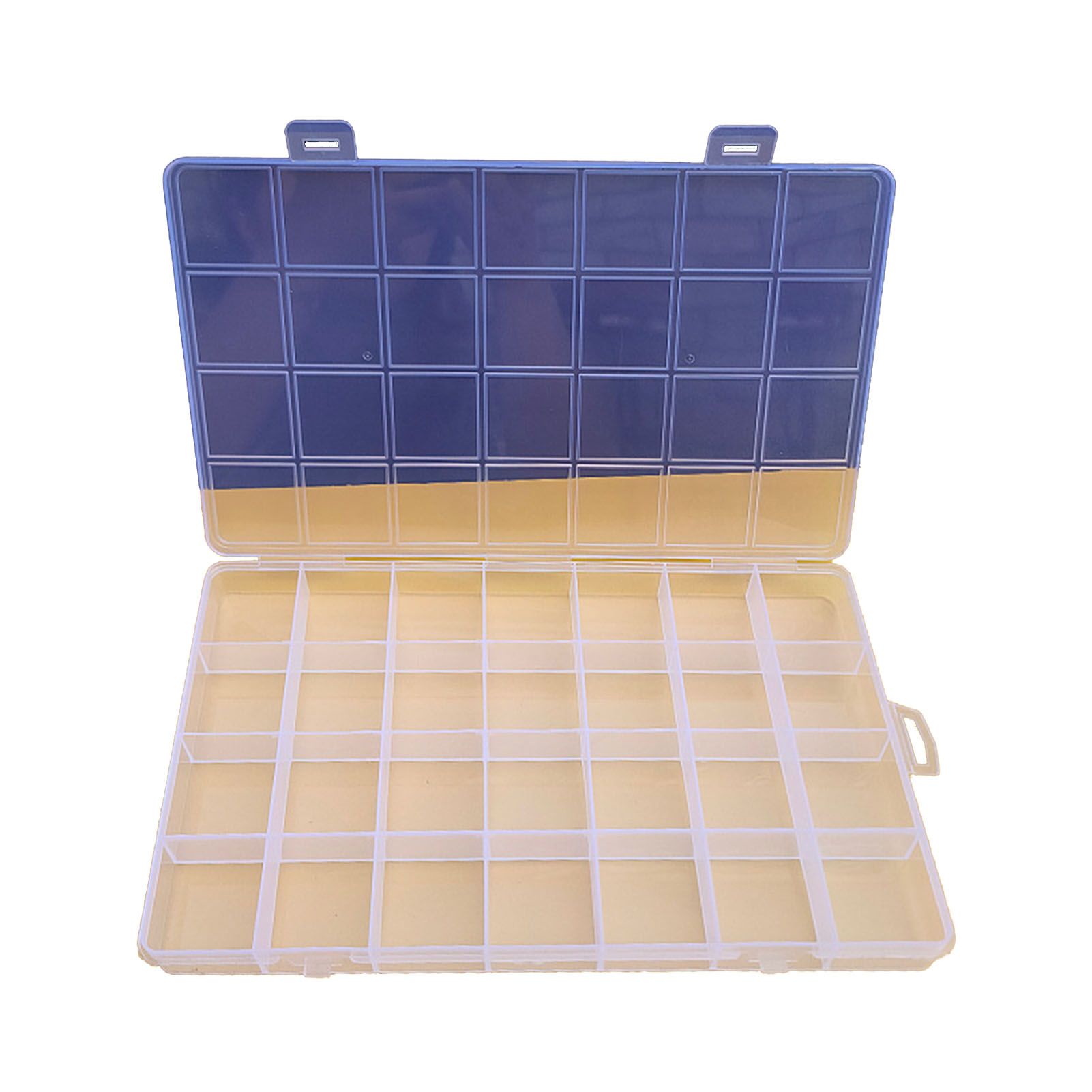 Clear Plastic Storage Box 28 Grids ABS Transparent Small Item Organizer Box for Jewelry Hair Ties - Image 4