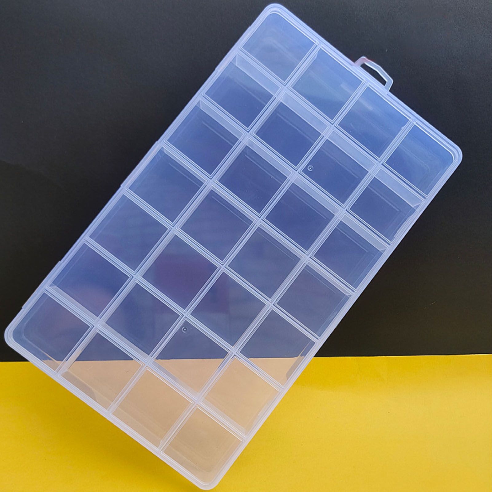 Clear Plastic Storage Box 28 Grids ABS Transparent Small Item Organizer Box for Jewelry Hair Ties - Image 5