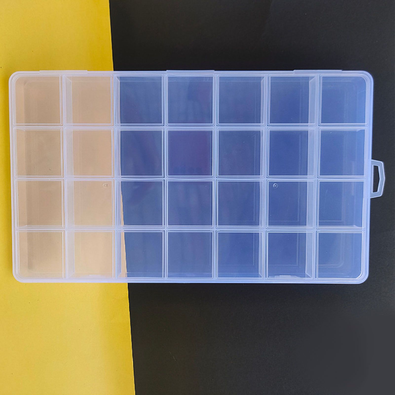 Clear Plastic Storage Box 28 Grids ABS Transparent Small Item Organizer Box for Jewelry Hair Ties - Image 6