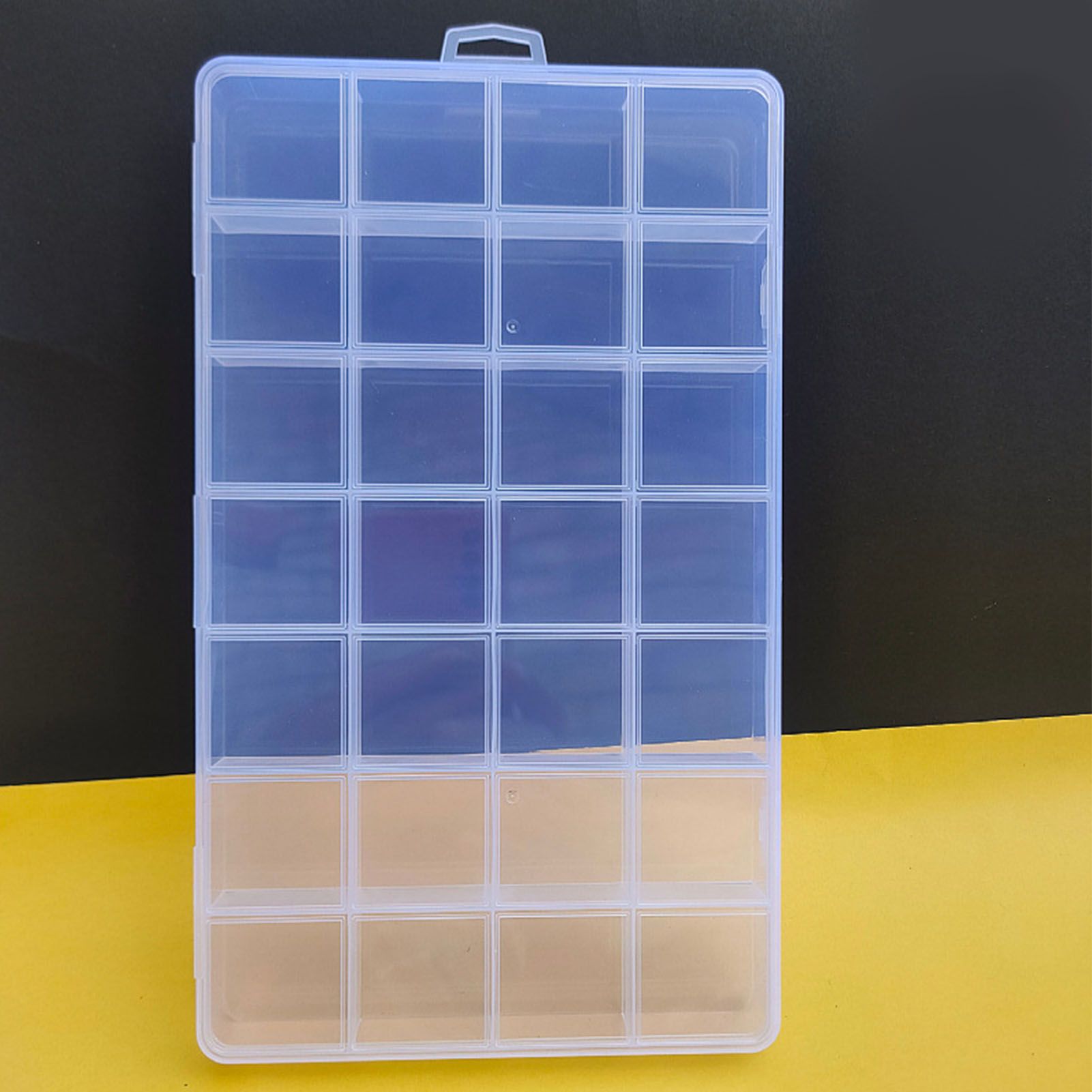 Clear Plastic Storage Box 28 Grids ABS Transparent Small Item Organizer Box for Jewelry Hair Ties - Image 7