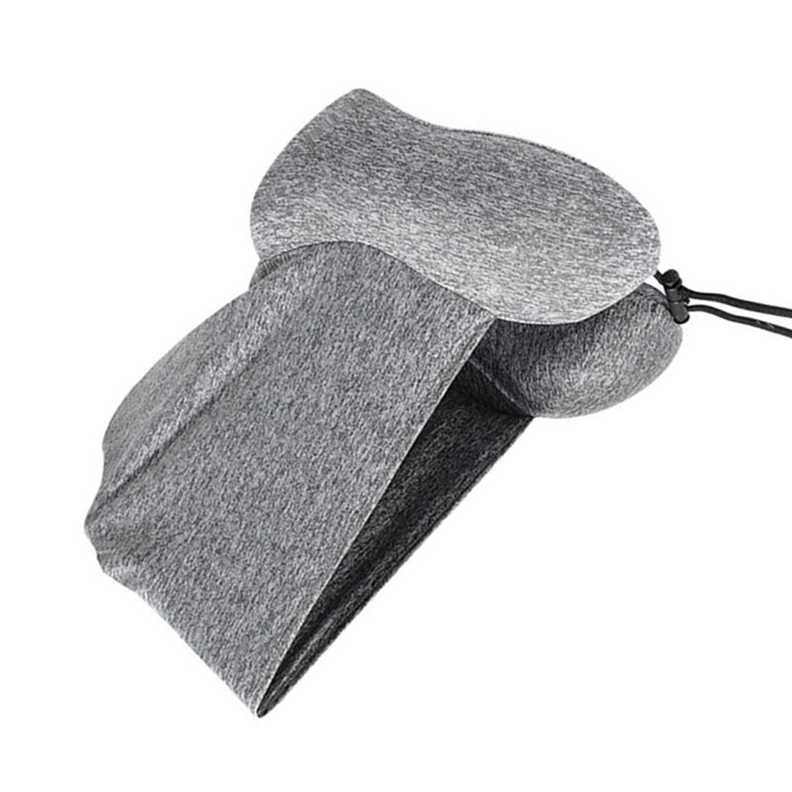 Hooded U Shaped Pillow Removable Neck Protection Memory Cotton Neck Travel Pillow for Home Outdoor Travel Car Grey U043‑3 - Image 7