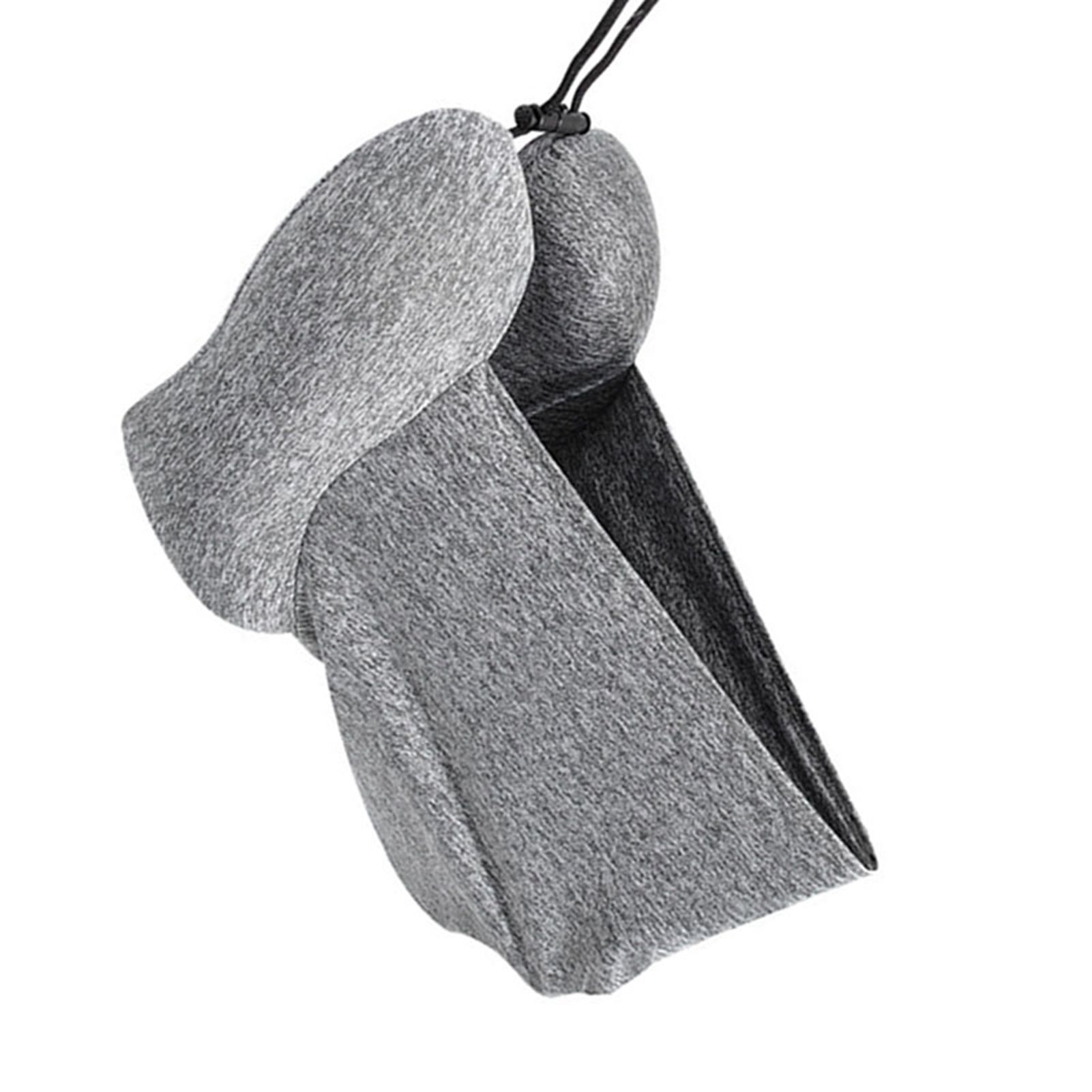 Hooded U Shaped Pillow Removable Neck Protection Memory Cotton Neck Travel Pillow for Home Outdoor Travel Car Grey U043‑3 - Image 8
