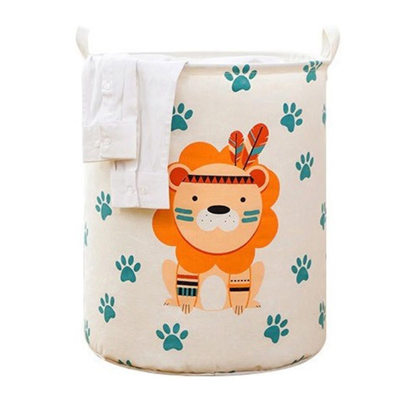Dirty Laundry Basket Foldable Clothes Toys Sundries Basket Home Toilet Bathroom Storage Bucket Lion 100L - Image 1