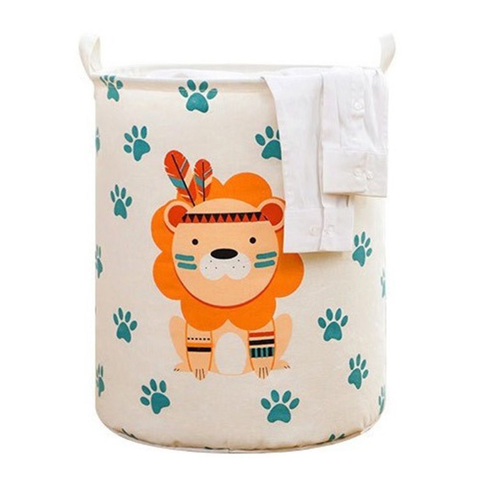 Dirty Laundry Basket Foldable Clothes Toys Sundries Basket Home Toilet Bathroom Storage Bucket Lion 100L - Image 2