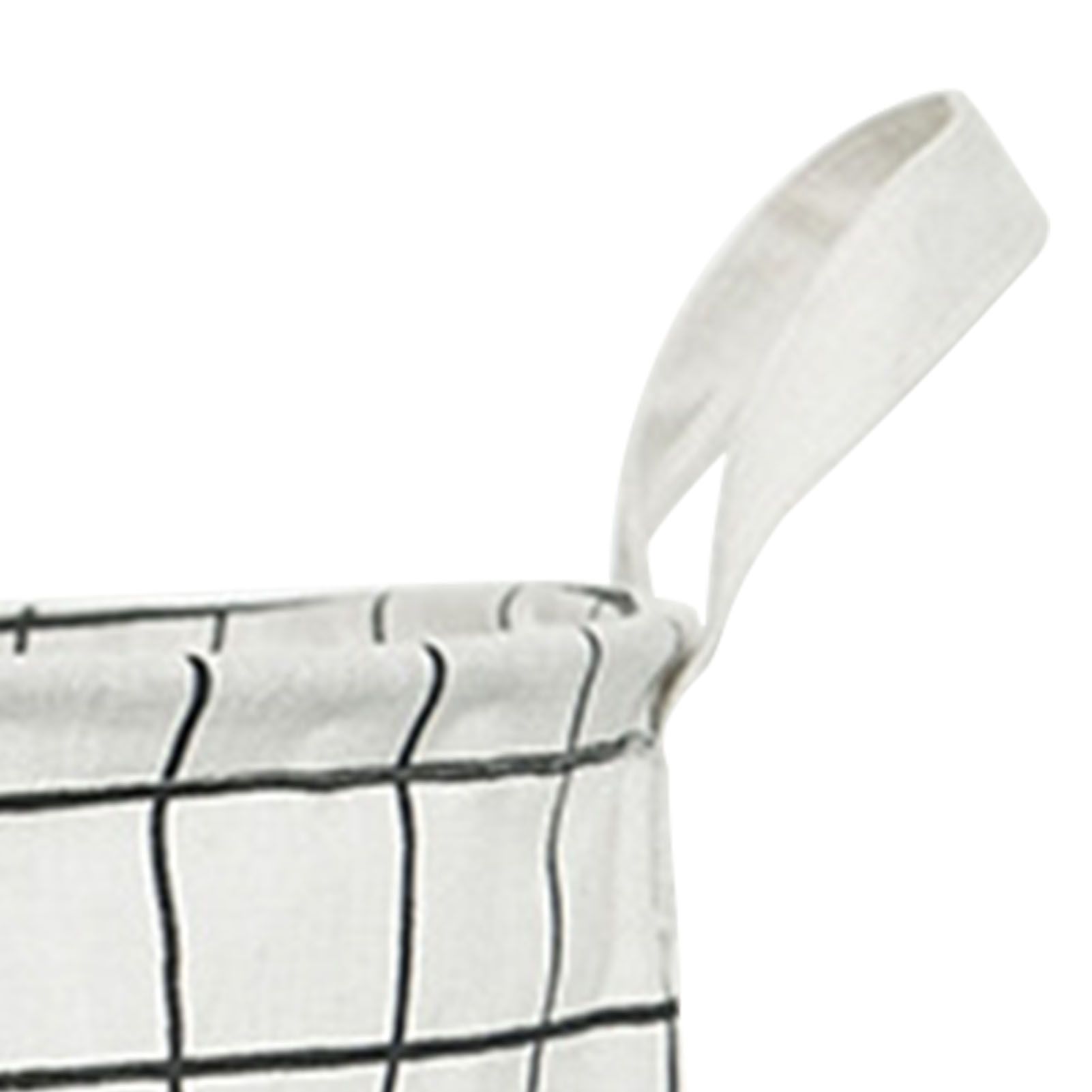 Foldable Dirty Clothes Basket Household Cotton Linen Dirty Laundry Basket Storage Basket Laundry Organizer White Squares - Image 7