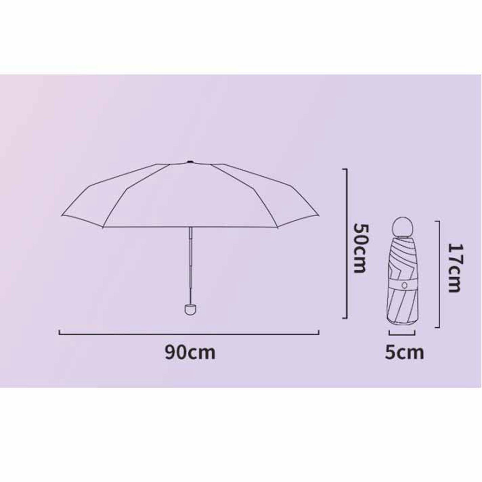 6 Ribs Folding Umbrella Five Fold UV Proof Sunscreen Capsule Umbrella for Sunny Rainy Days Pink with Storage Box - Image 8