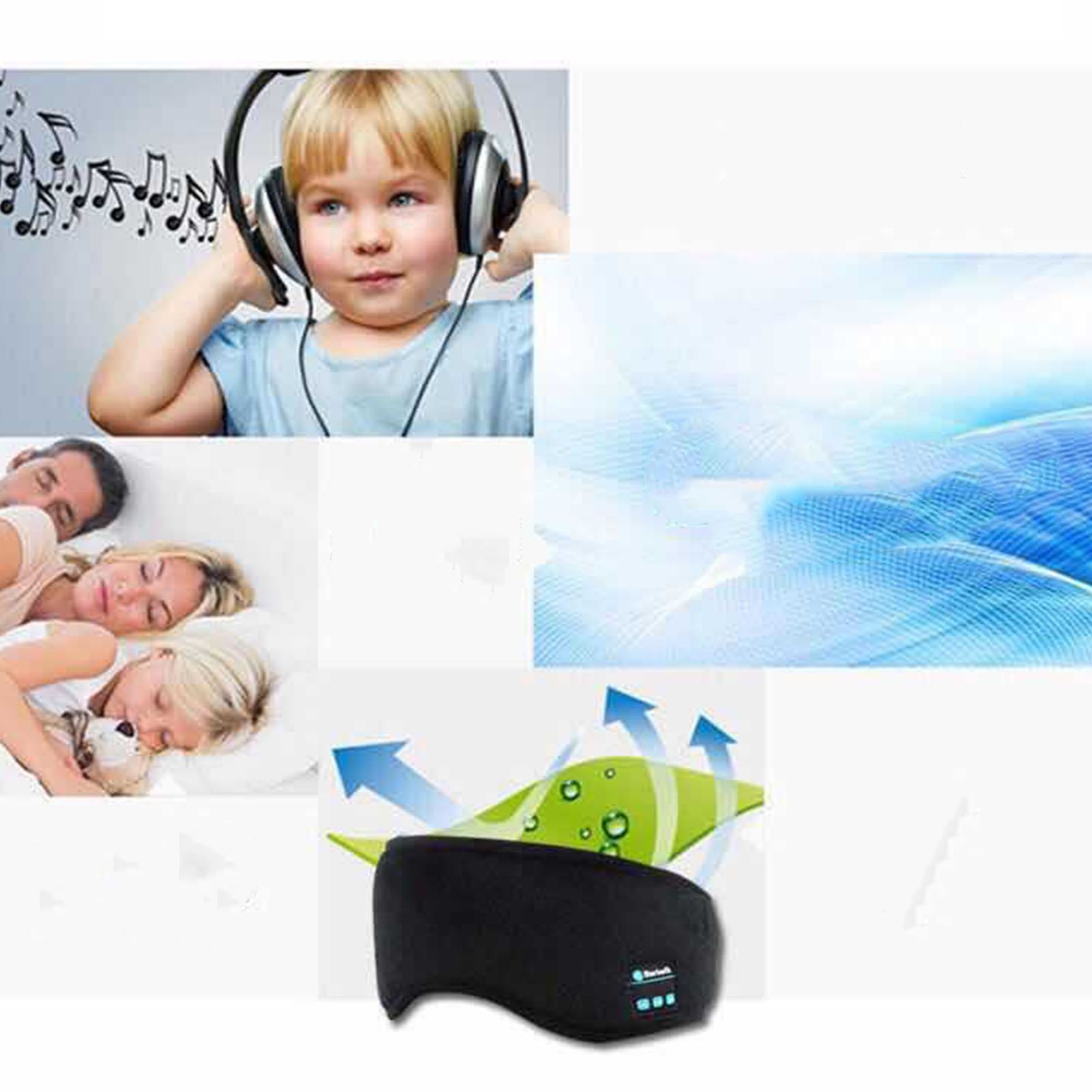 Smart Eye Mask Wireless Bluetooth 5.0 Music Communication Light Shading for Sleep Black - Image 6