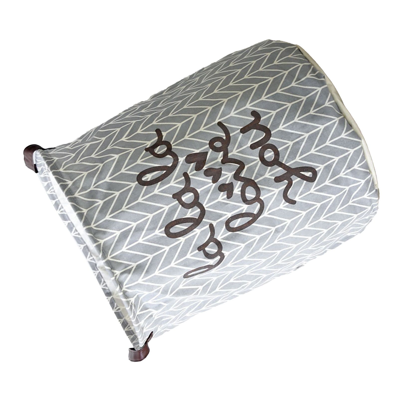 Laundry Basket Cotton Linen Foldable Round Dirty Clothes Storage Bag Folding Laundry Hamper for Home Dormitory Grey - Image 4