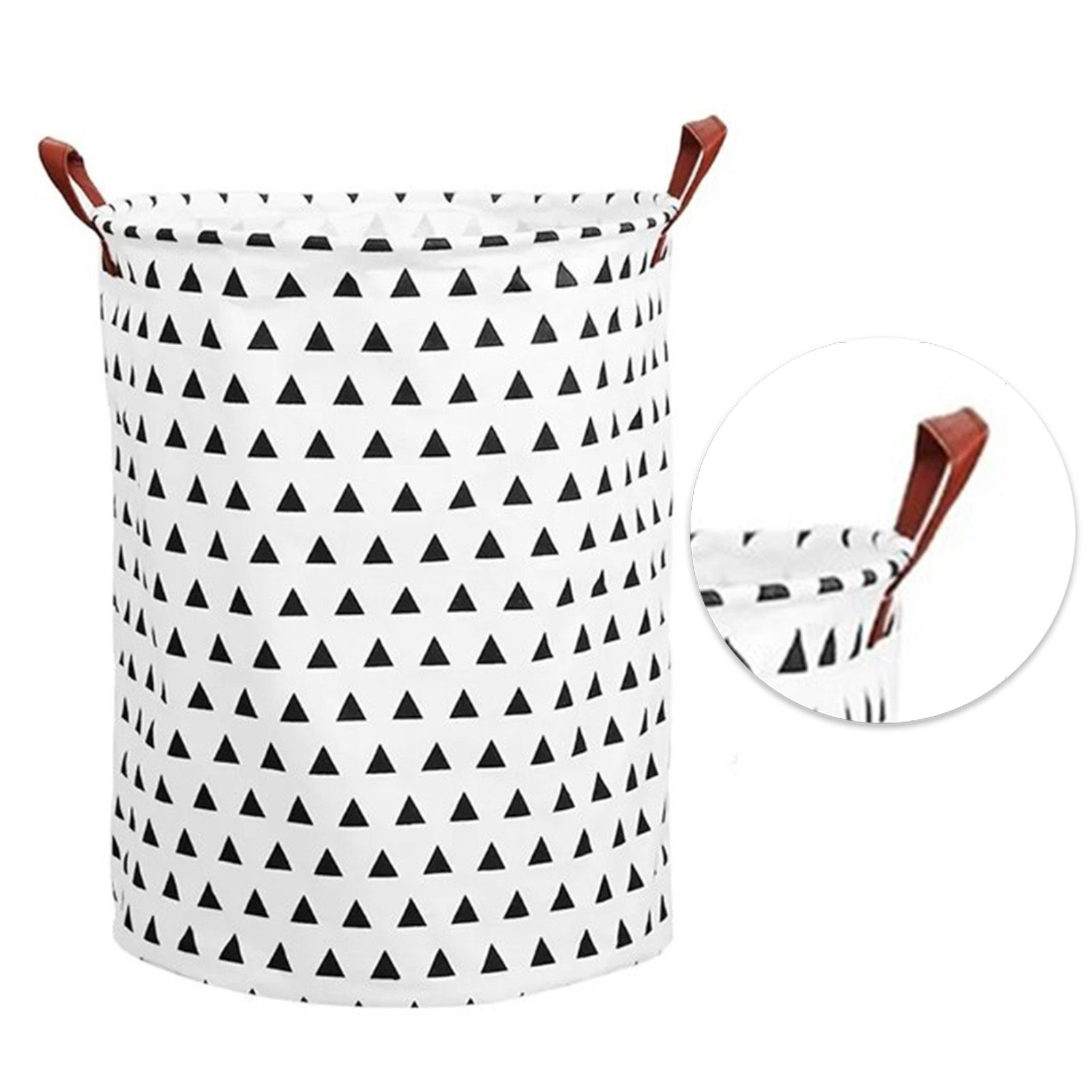 Laundry Basket Cotton Linen 40x40x50cm Dirty Clothes Hamper Storage Basket Waterproof Lining Bin - Image 2