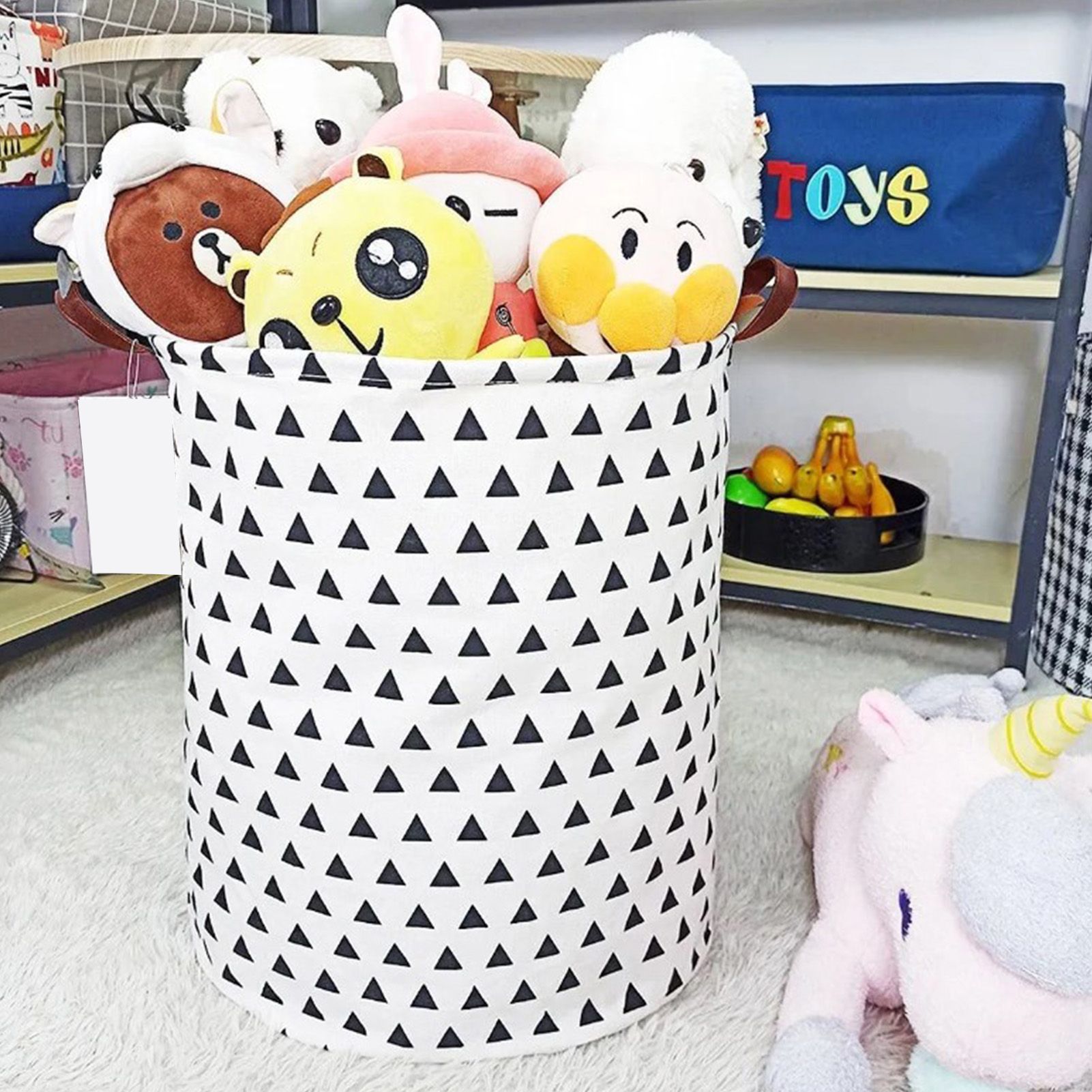 Laundry Basket Cotton Linen 40x40x50cm Dirty Clothes Hamper Storage Basket Waterproof Lining Bin - Image 5