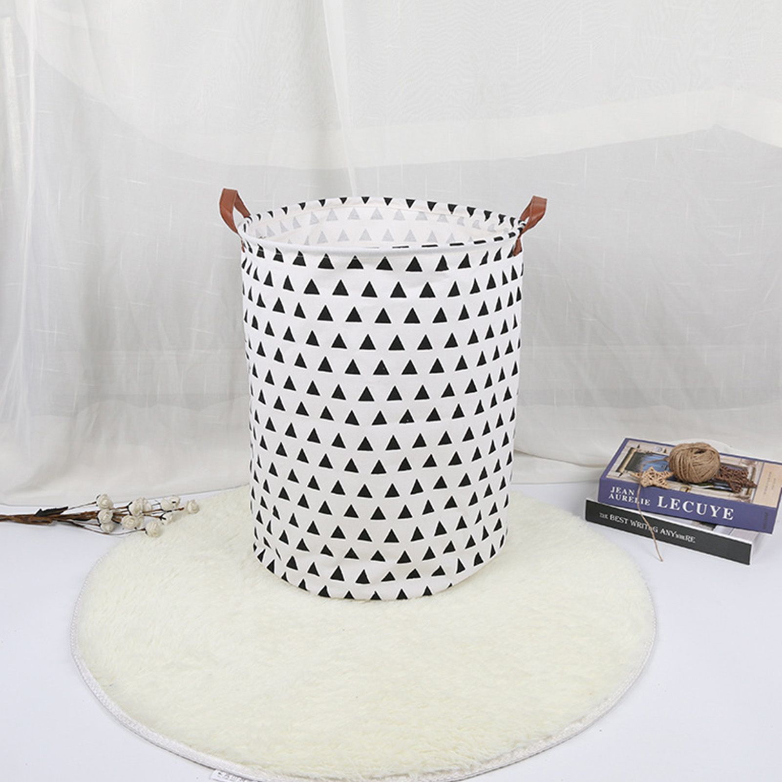 Laundry Basket Cotton Linen 40x40x50cm Dirty Clothes Hamper Storage Basket Waterproof Lining Bin - Image 6