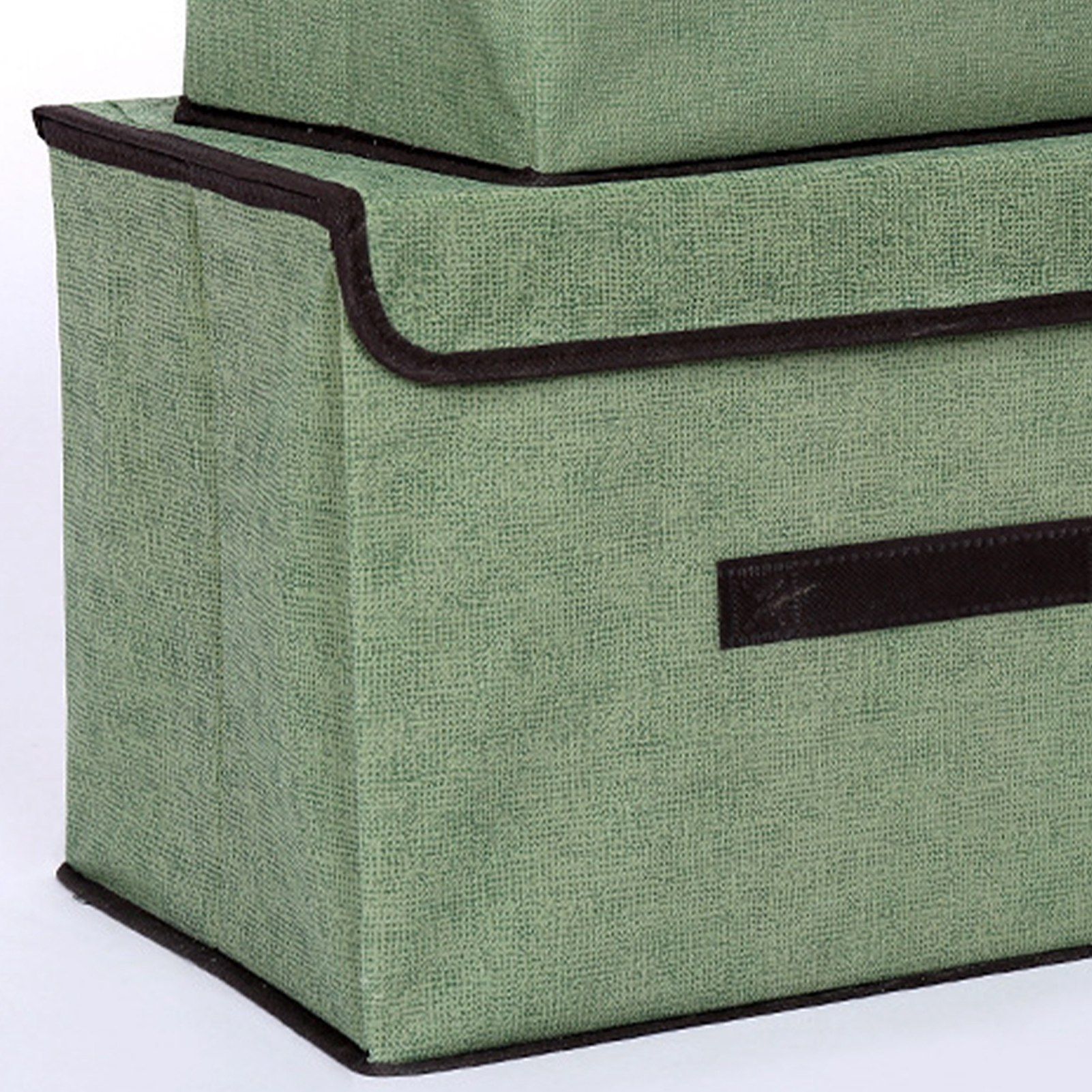 4 Pcs Non Woven Storage Box Case Dustproof Collapsible Two Large and Two Small for Household Home Light Green - Image 7
