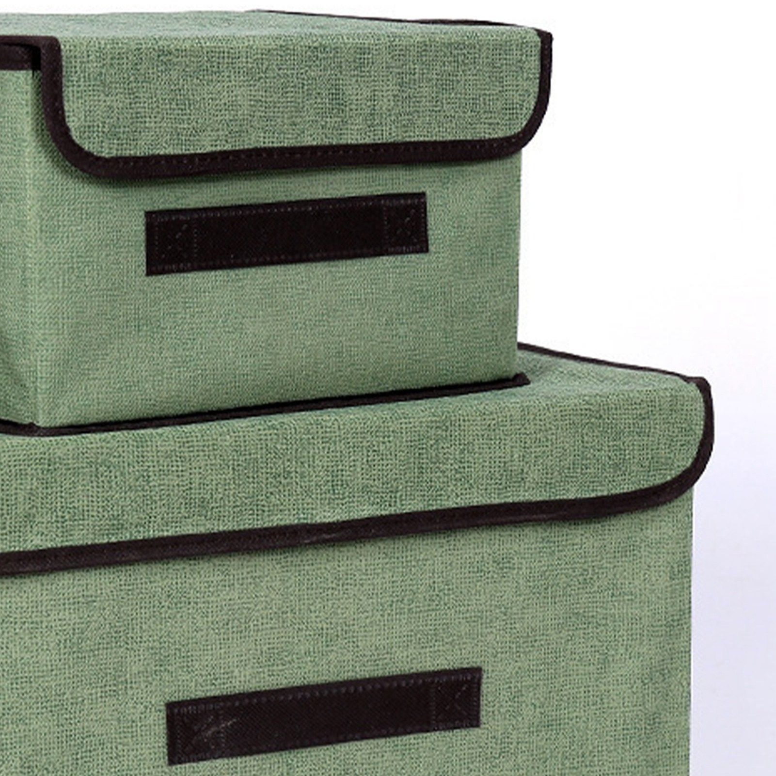 4 Pcs Non Woven Storage Box Case Dustproof Collapsible Two Large and Two Small for Household Home Light Green - Image 8