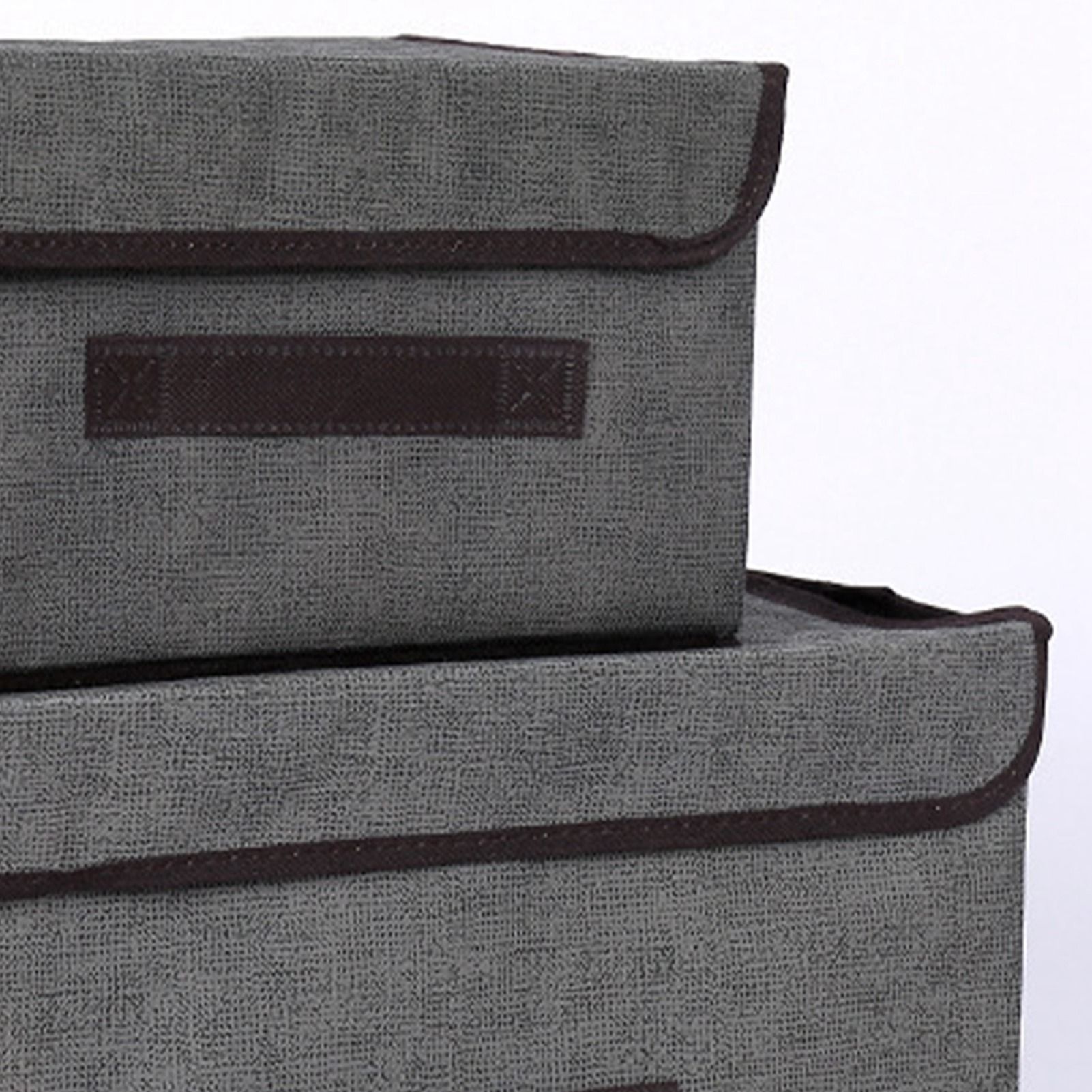 4 Pcs Non Woven Storage Box Case Dustproof Collapsible Two Large and Two Small for Household Home Grey - Image 8