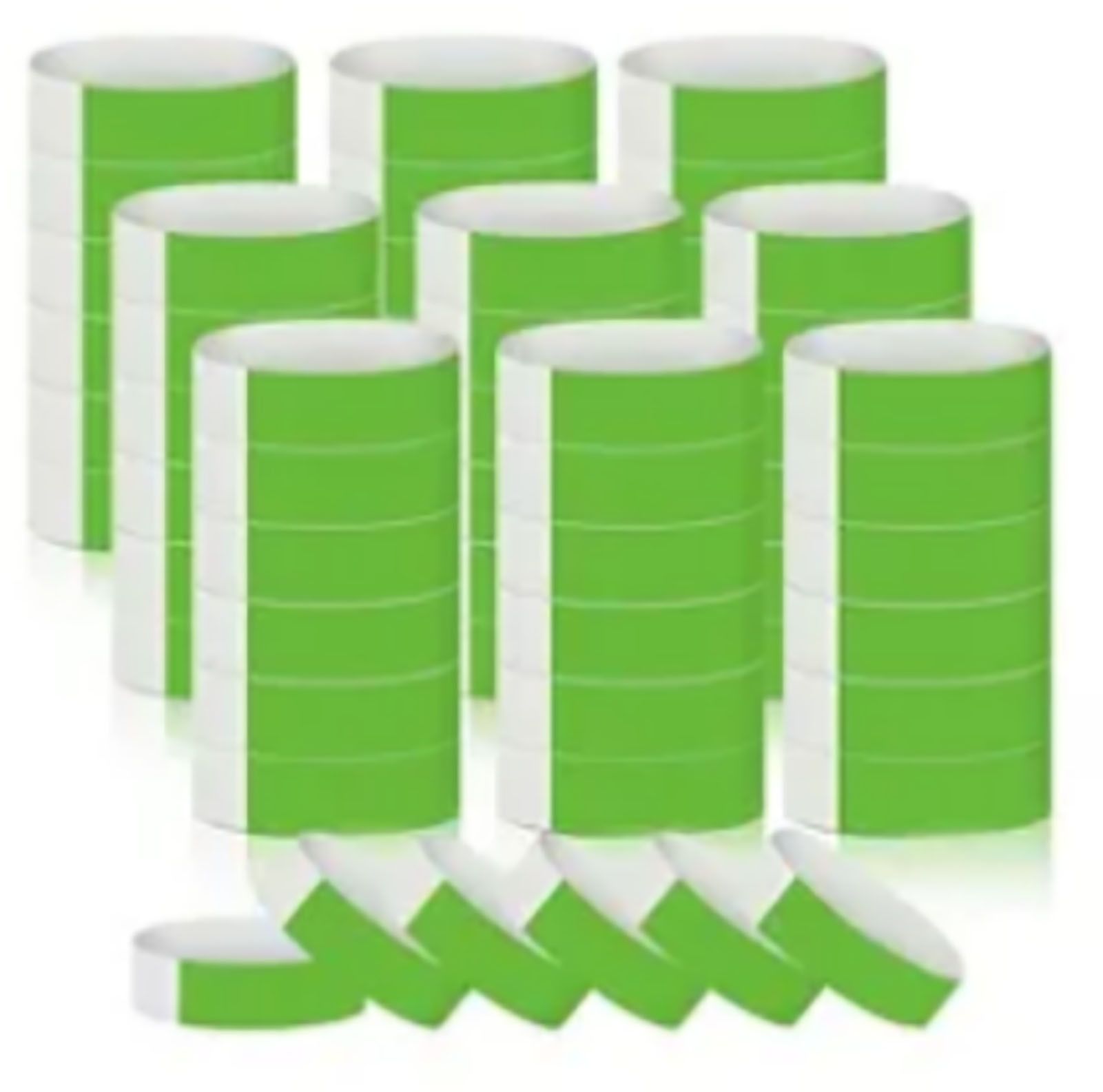 300pcs Synthetic Paper Wristbands Disposable Waterproof Paper Wrist Strap Event Wrist Bands for Amusement Park Green - Image 1