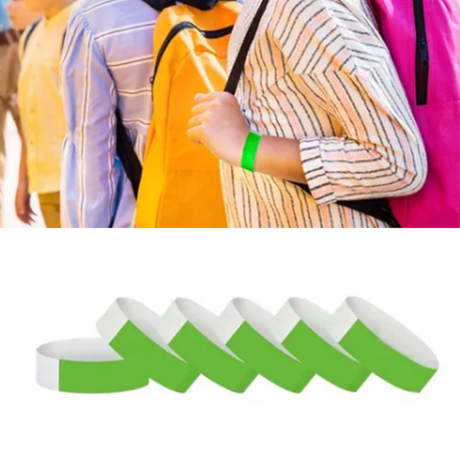 300pcs Synthetic Paper Wristbands Disposable Waterproof Paper Wrist Strap Event Wrist Bands for Amusement Park Green - Image 5