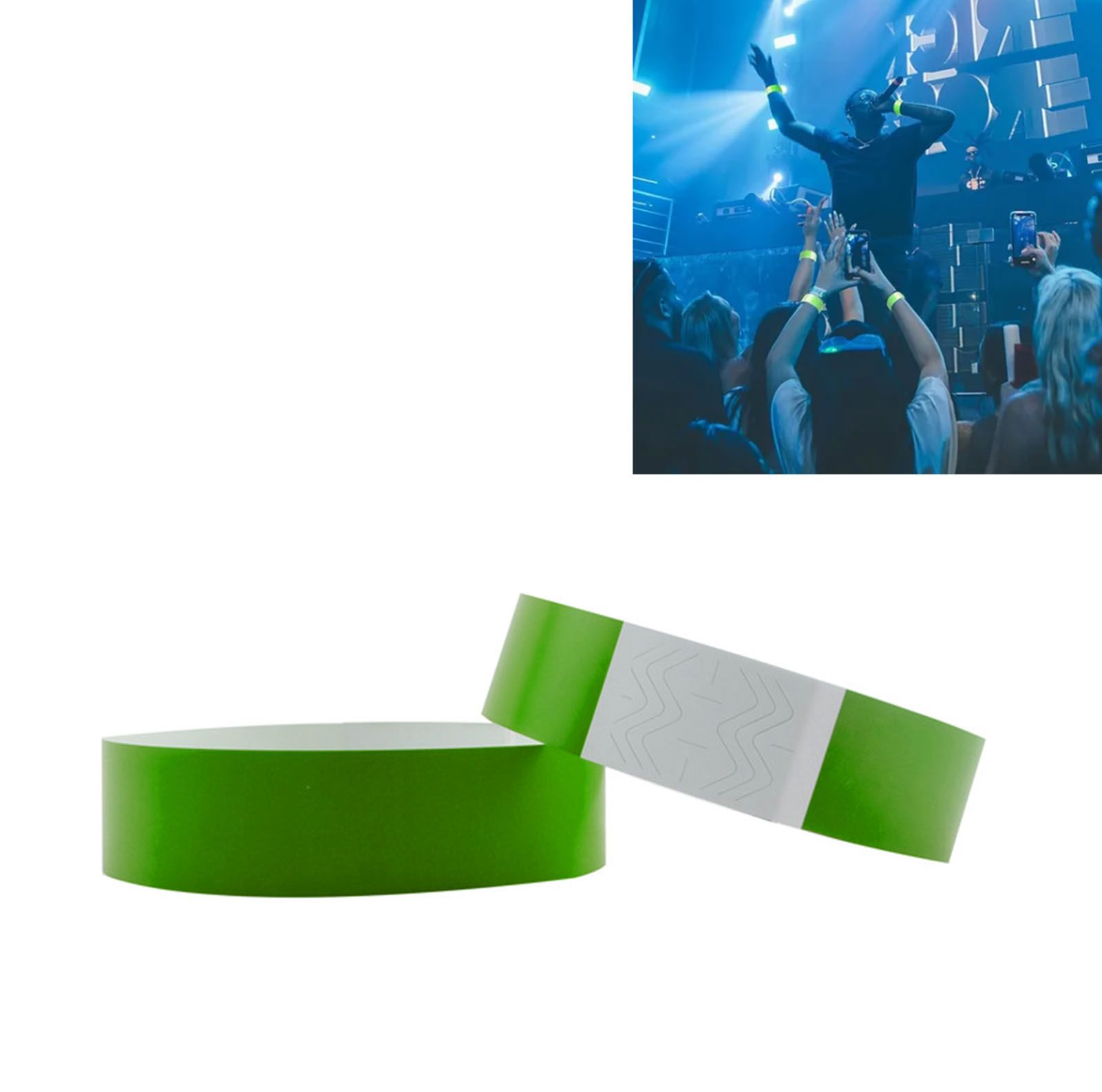 300pcs Synthetic Paper Wristbands Disposable Waterproof Paper Wrist Strap Event Wrist Bands for Amusement Park Green - Image 6