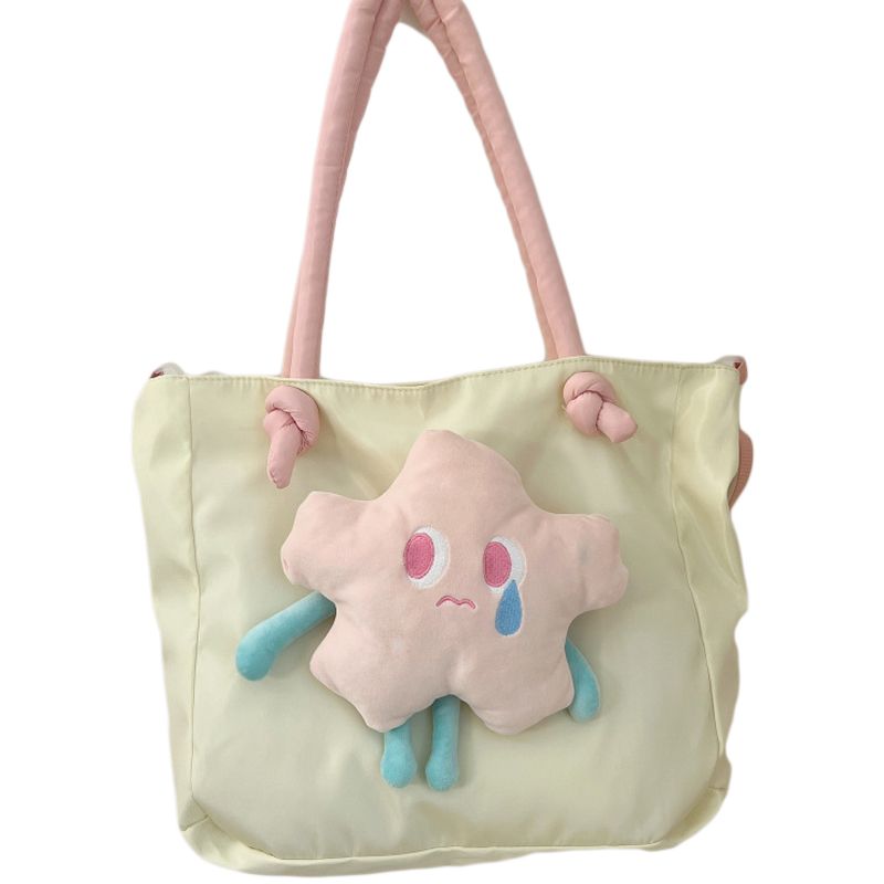 Tote Bag Nylon Large Capacity Removable Cute Star Doll Messenger Bag for PC Book Lipstick - Image 1