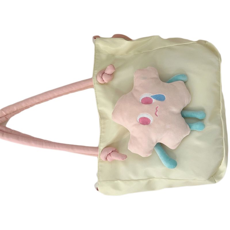 Tote Bag Nylon Large Capacity Removable Cute Star Doll Messenger Bag for PC Book Lipstick - Image 4