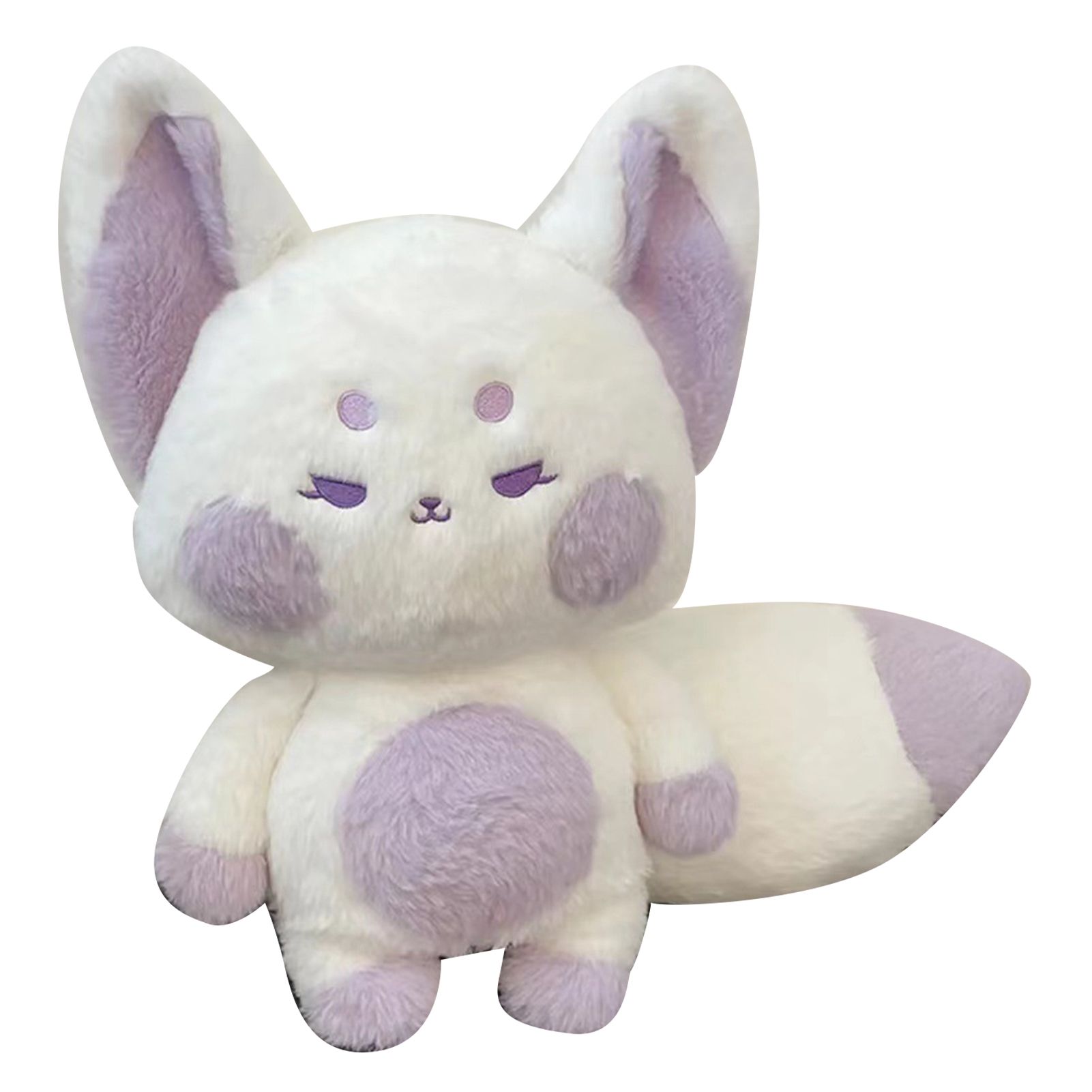 Fox Doll Cute Style Soft Plush Material Stuffed Cartoon Animal Toy for Kids Birthday Present Purple White Full Length 60cm - Image 1