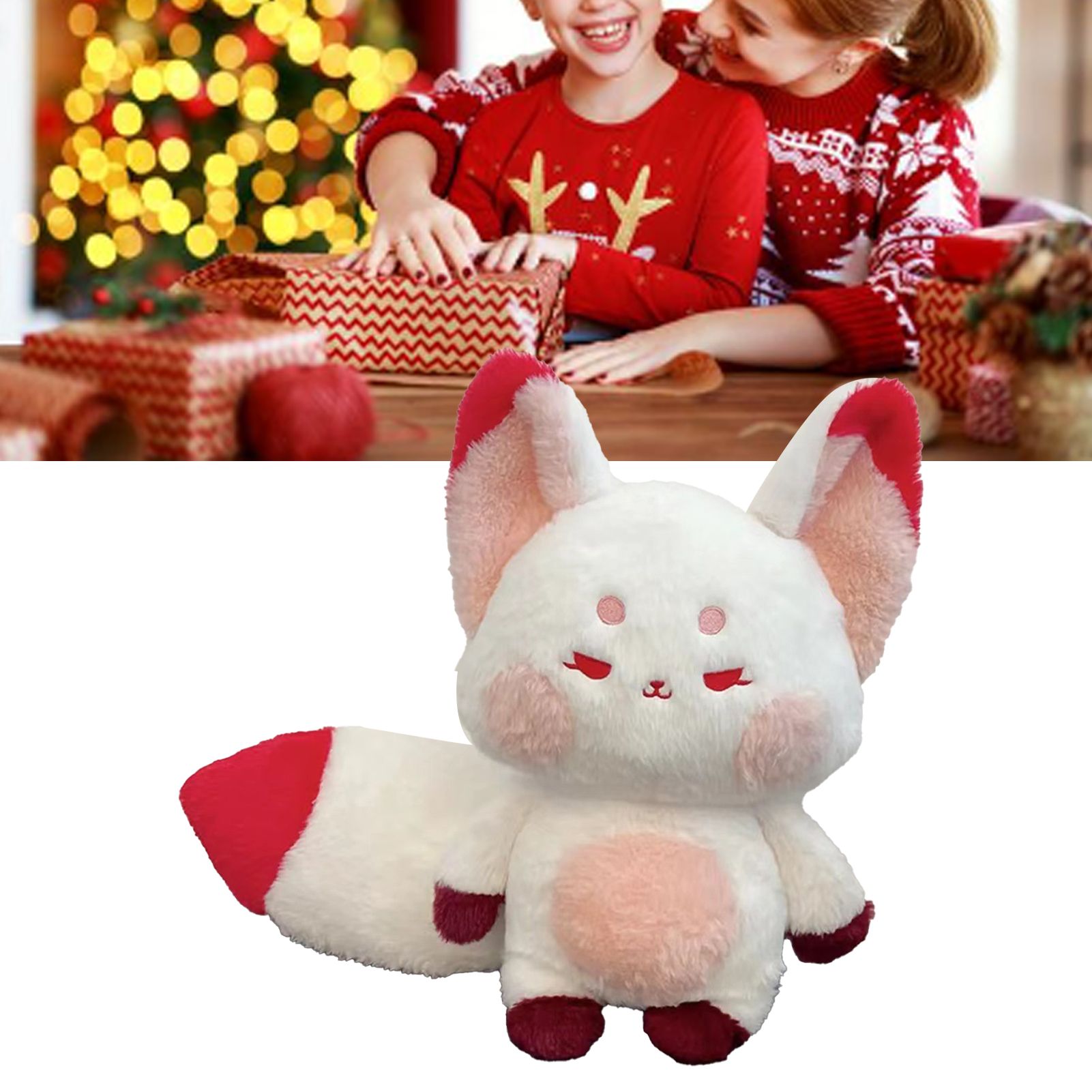Fox Doll Cute Style Soft Plush Material Stuffed Cartoon Animal Toy for Kids Birthday Present Red Pink Full Length 60cm - Image 4