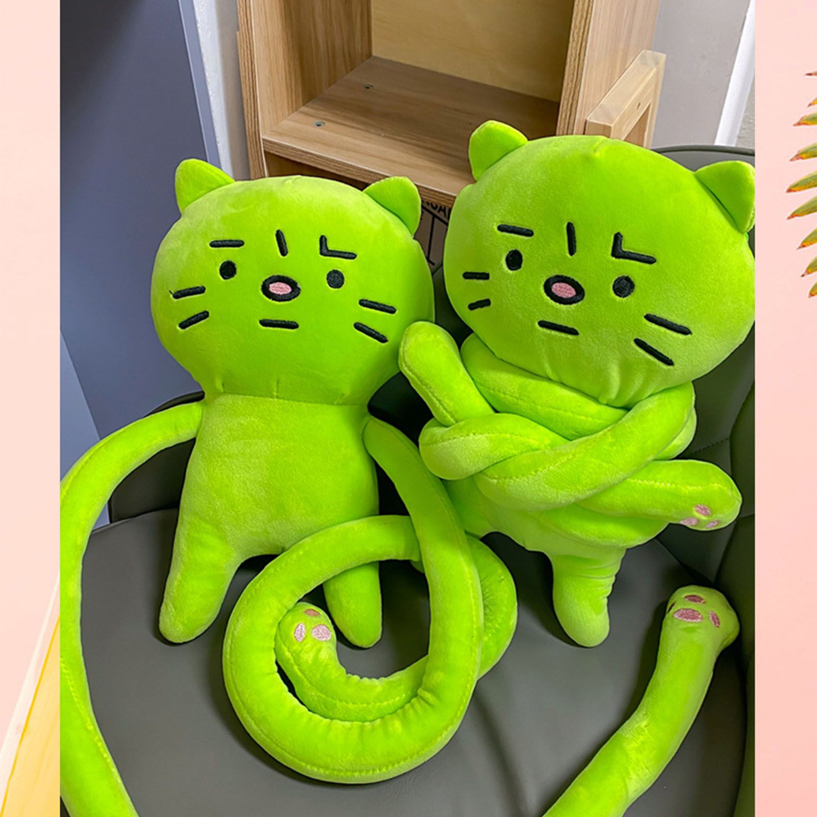 Plush Toy Shoulder Bag Cartoon Long Arm Anxiety Kitty Plush Purse Bag for Shopping Traveling - Image 5
