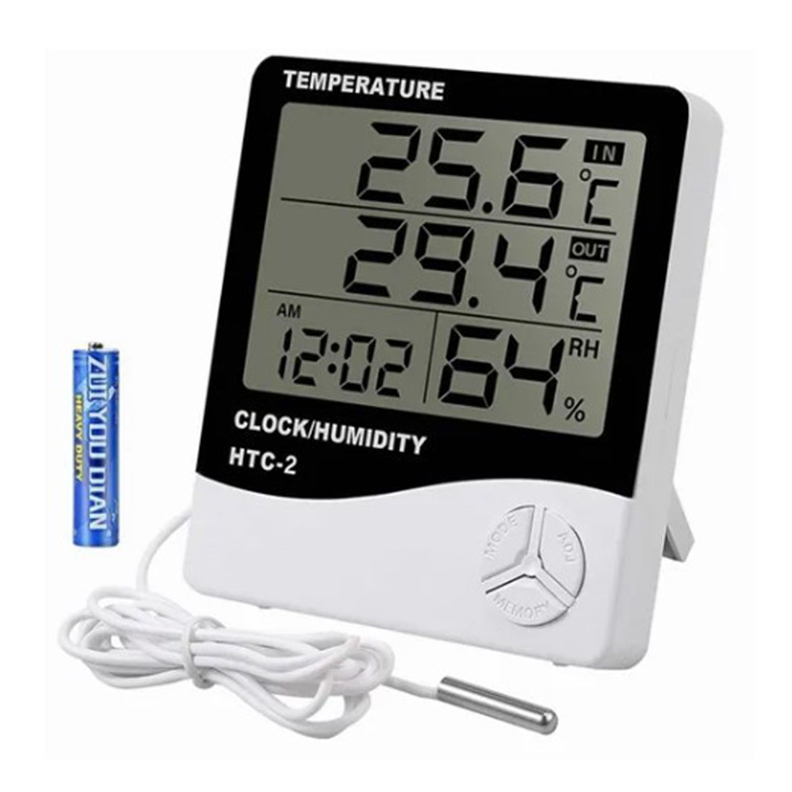 Digital Hygrometer Thermometer Home Temperature Humidity Monitor with External Waterproof Probe for Indoor Outdoor - Image 1