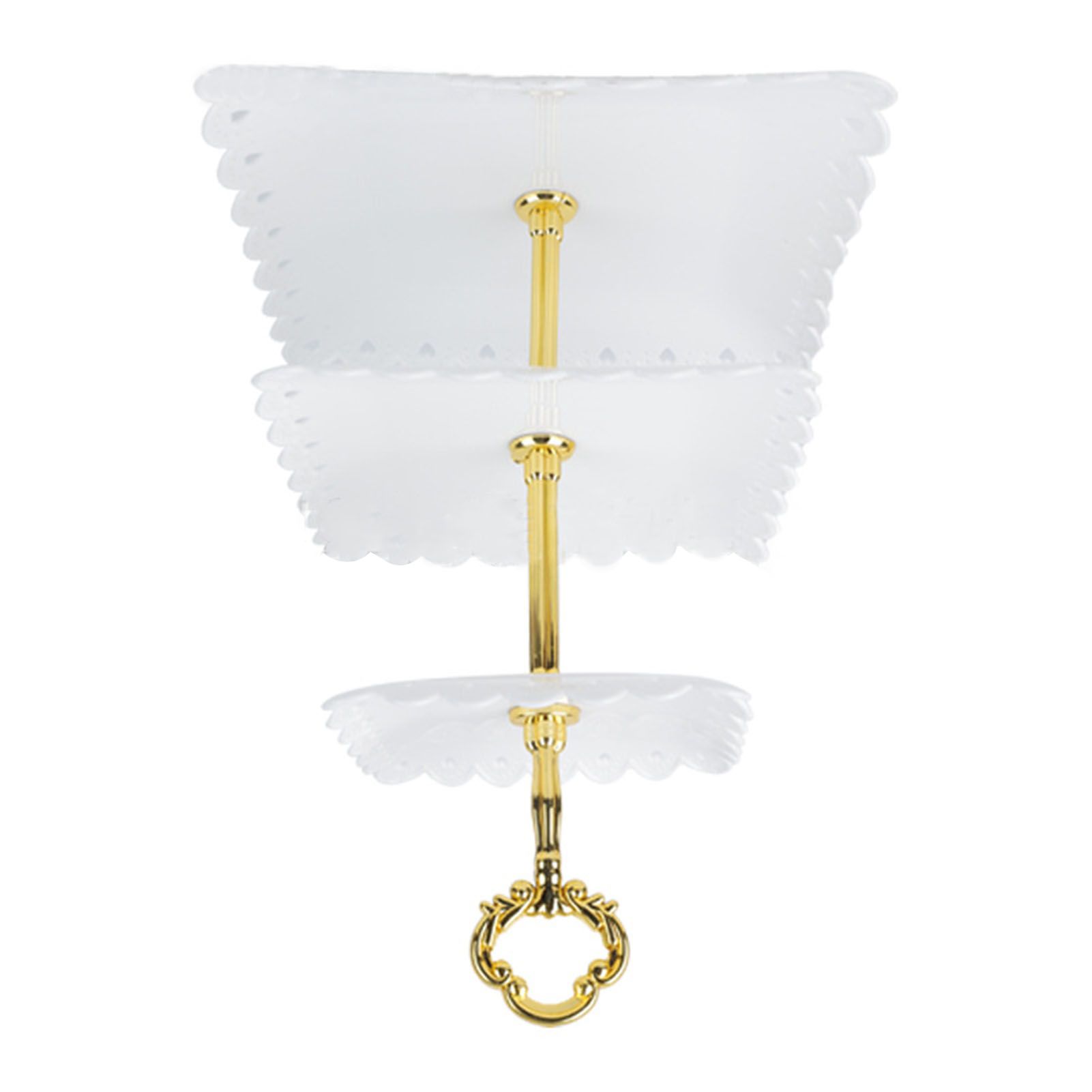 White 3 Tier Cupcake Stand Stable Plastic Decorative Square Dessert Serving Tray Rack for Weddings Parties - Image 3