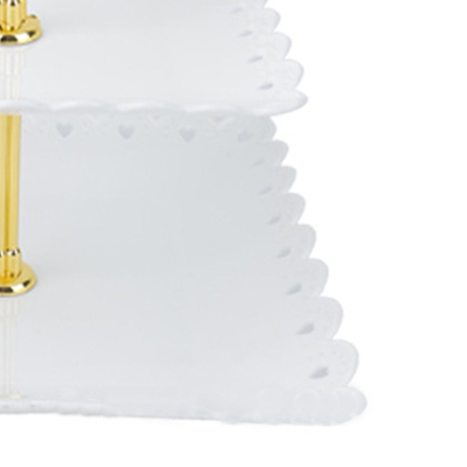 White 3 Tier Cupcake Stand Stable Plastic Decorative Square Dessert Serving Tray Rack for Weddings Parties - Image 8