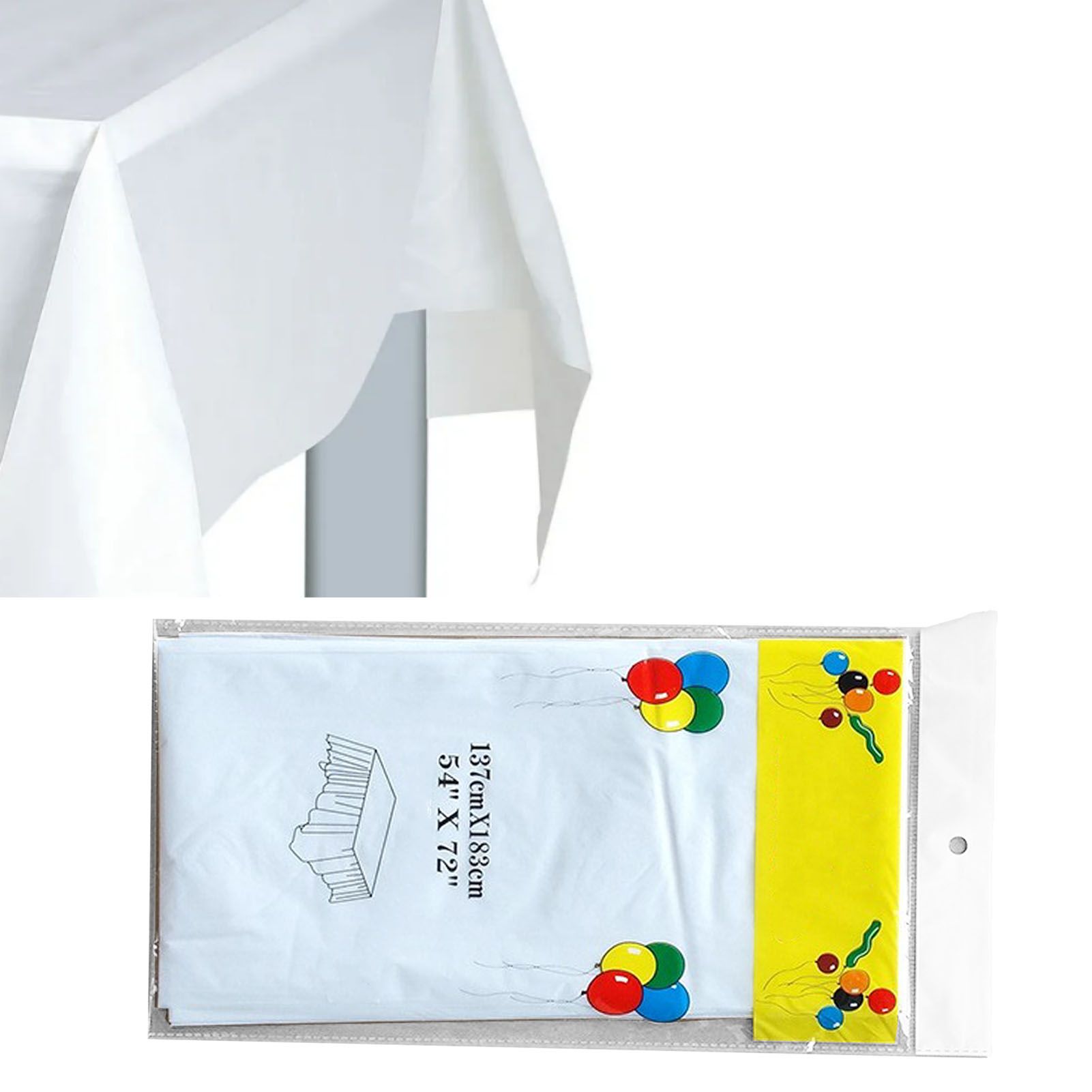 5Pcs Disposable Tablecloth White 137x183cm PE Protective Table Cloth for Wedding Party Tablecloth - Image 5
