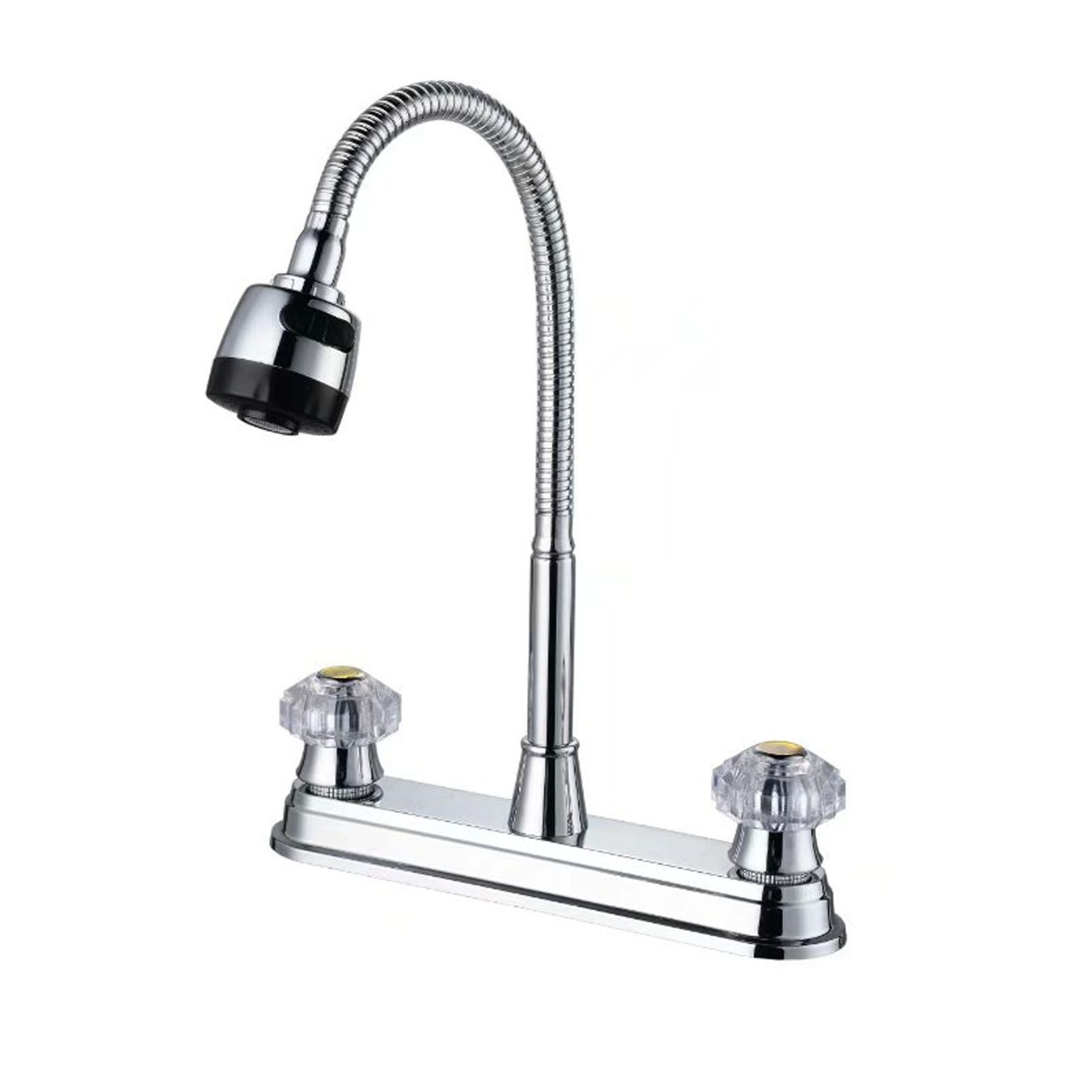 Kitchen Sink Faucet with Pull Down Sprayer Cold and Hot Water Brushed Stainless Steel Faucet Water Tap - Image 1