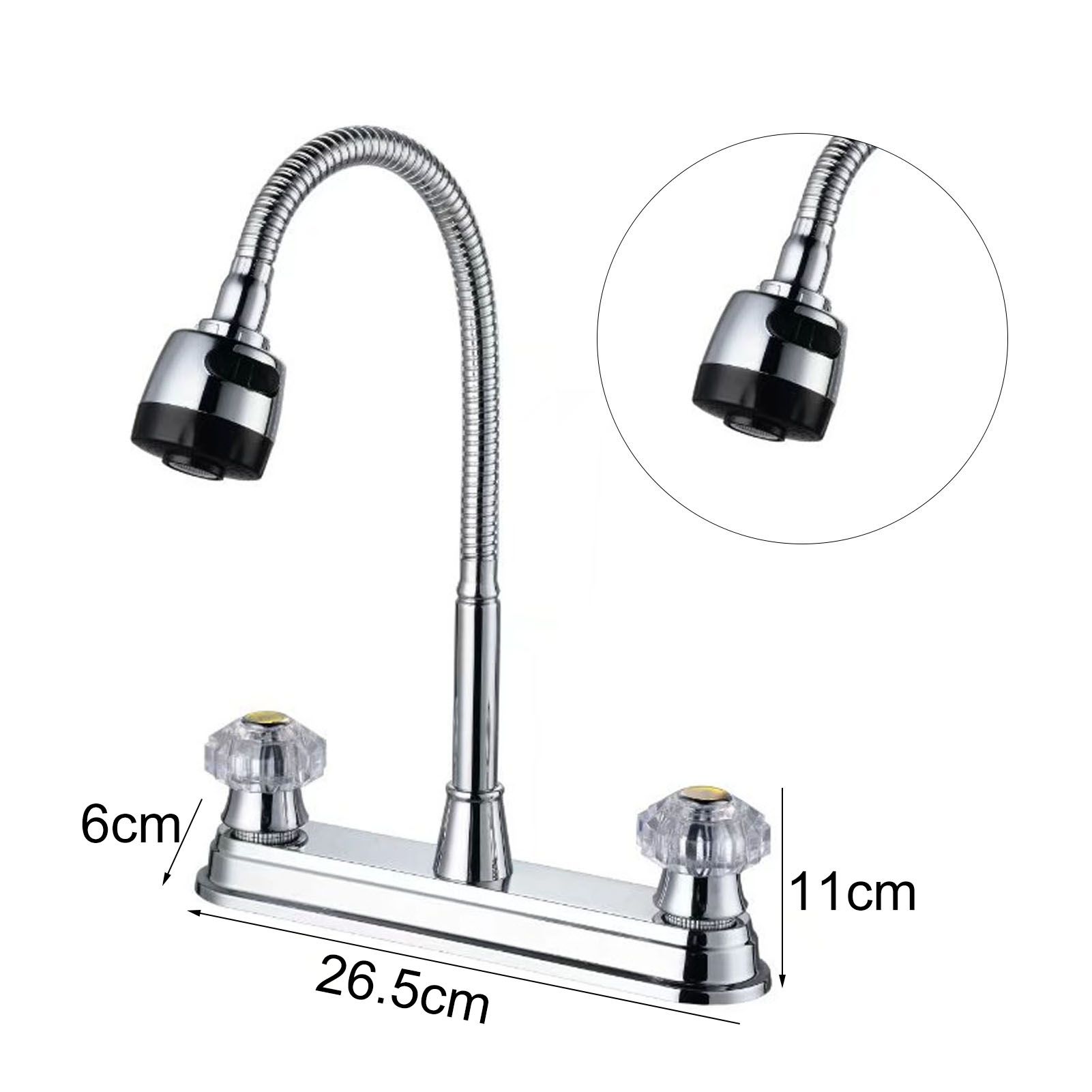 Kitchen Sink Faucet with Pull Down Sprayer Cold and Hot Water Brushed Stainless Steel Faucet Water Tap - Image 4